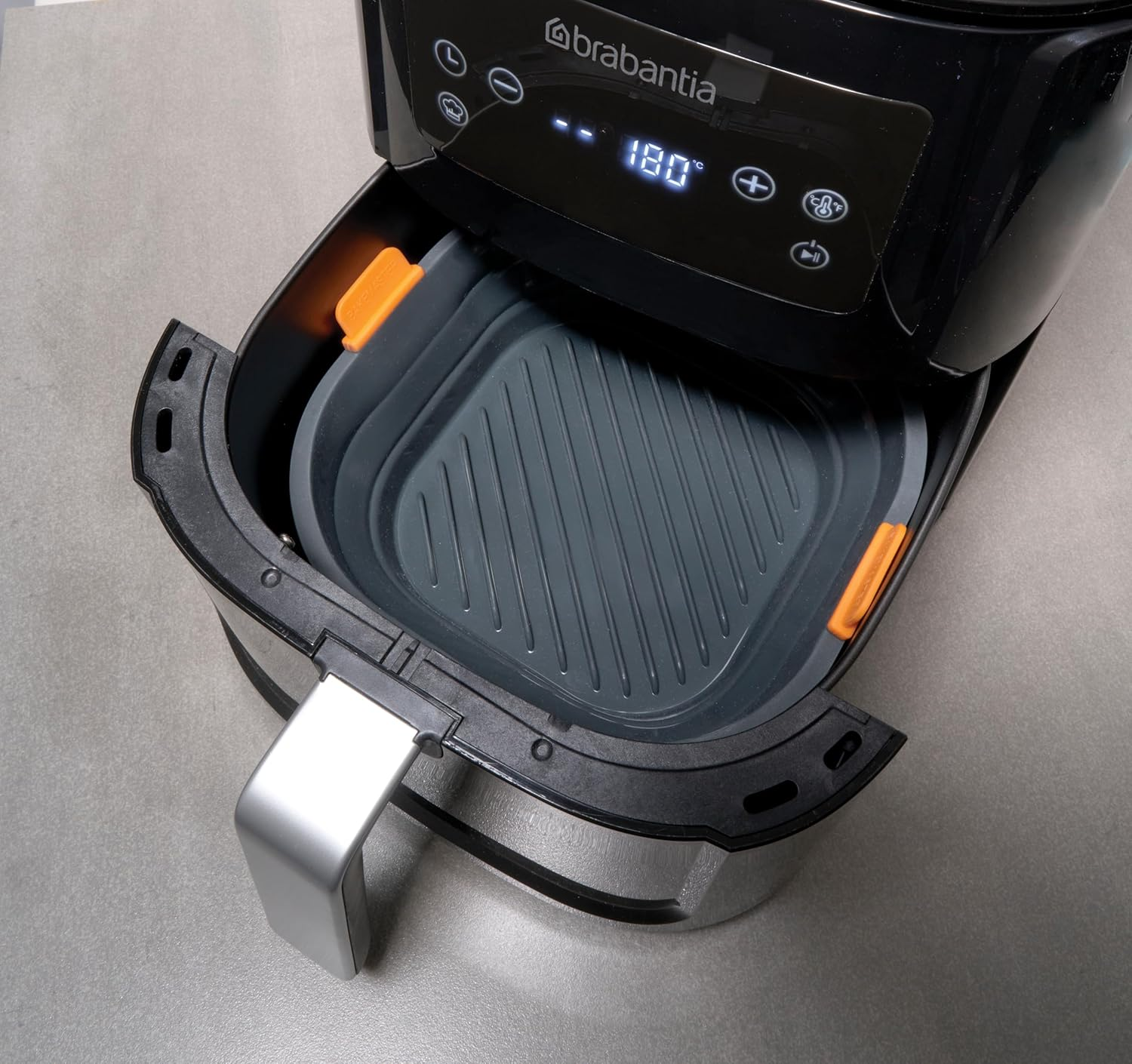 Bakemaster Silicone Collapsible Square Air Fryer Insert, 21 X 21 X 6.5Cm, Grey image number 1