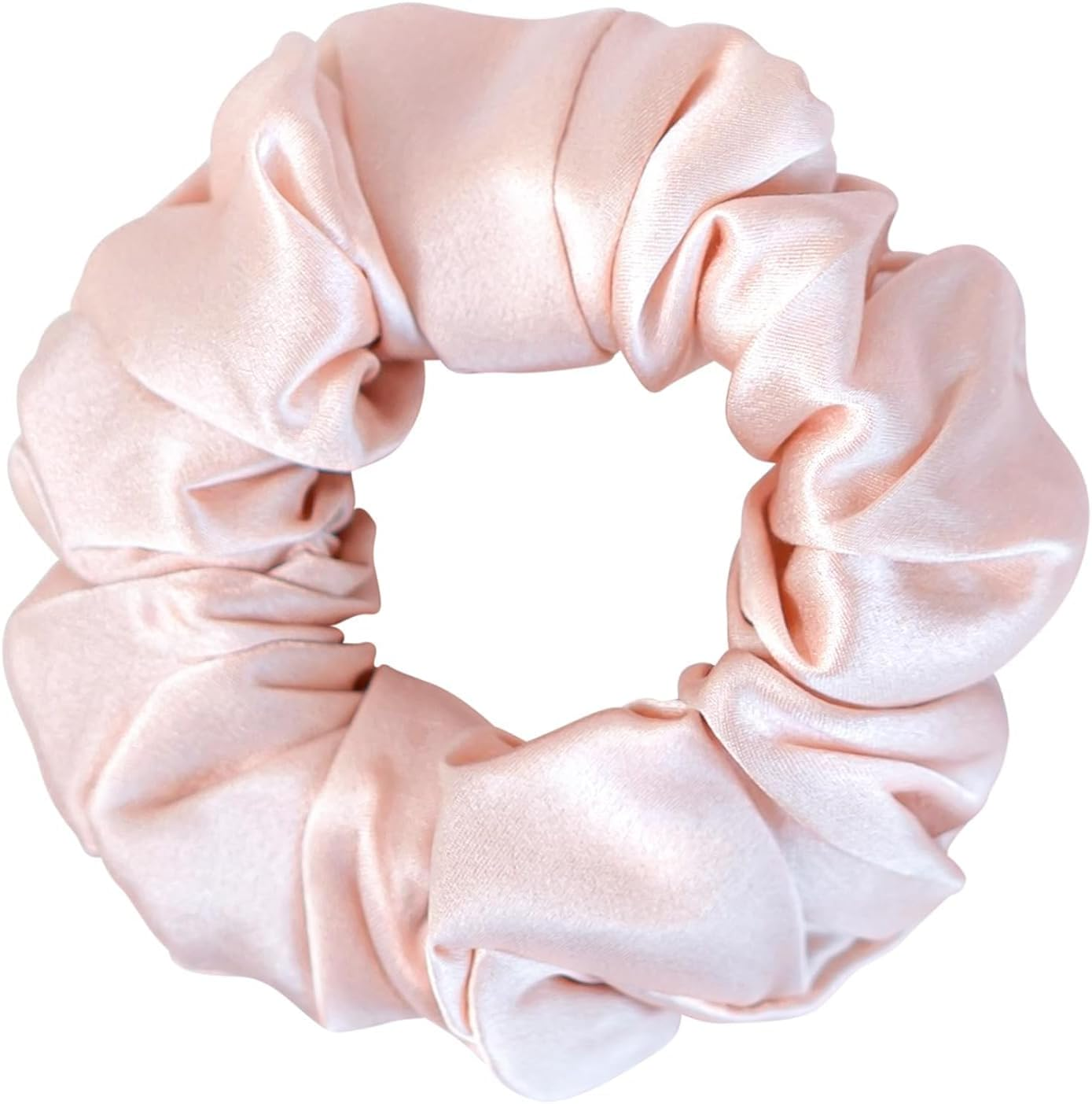 100% Mulberry Silk Scrunchies Hair Tie - No Damage, Prevents Frizz, 1 Pack (Pink) image number 1