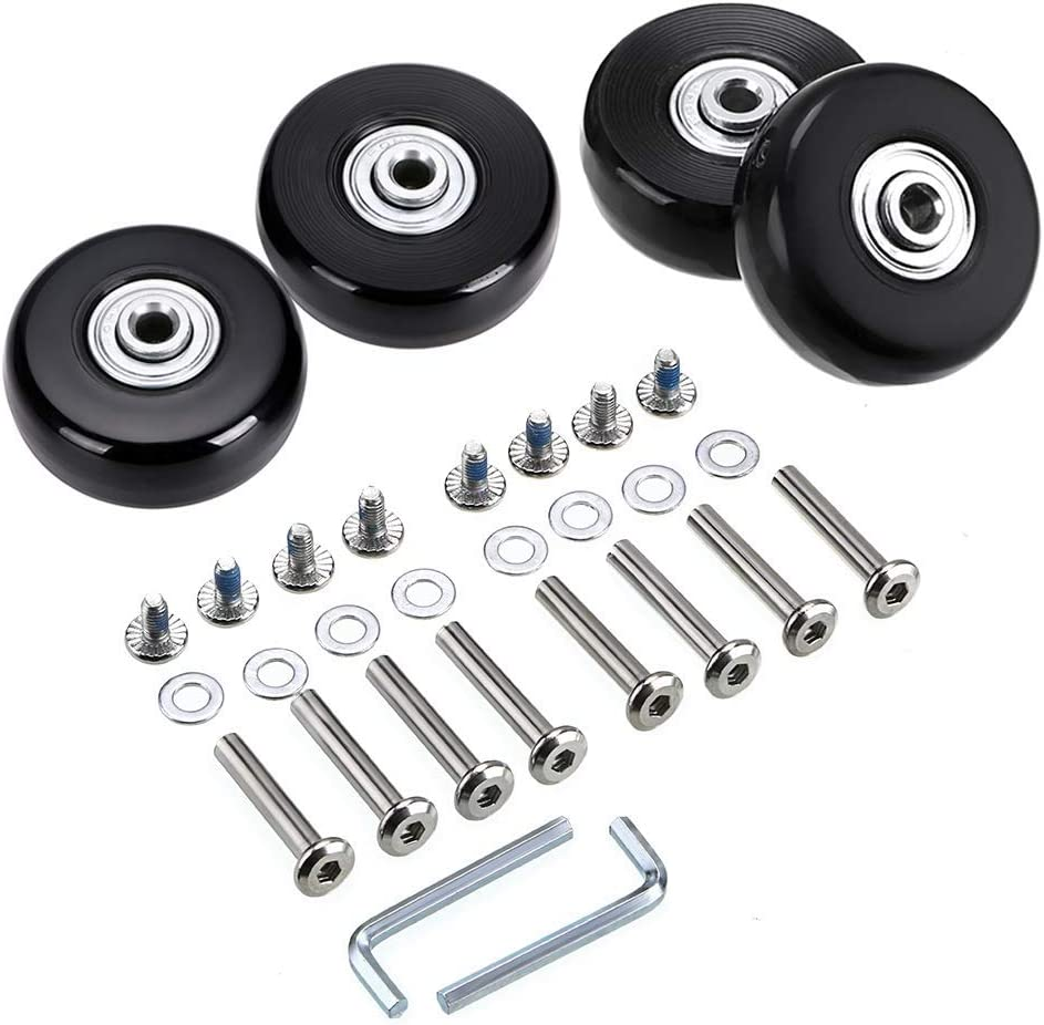 Ownmy Luggage Suitcase Replacement Wheels, Rubber Swivel Caster Wheels Bearings Repair Kits