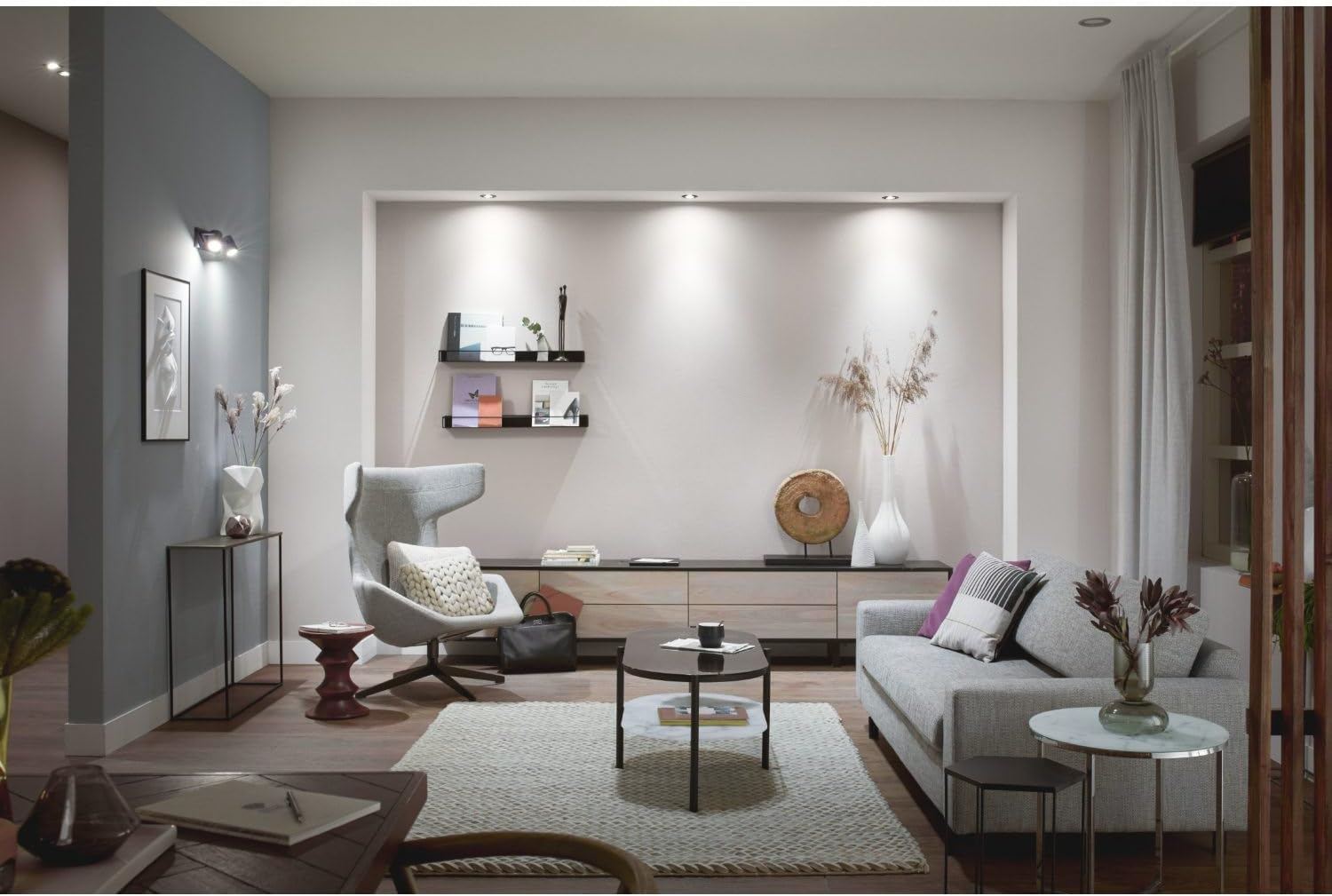 Philips Hue White & Color Ambiance Centura Pack of 3 round Recessed Spotlights, Dimmable Ceiling Lights, Intelligent Light Control via Voice and App. image number 1