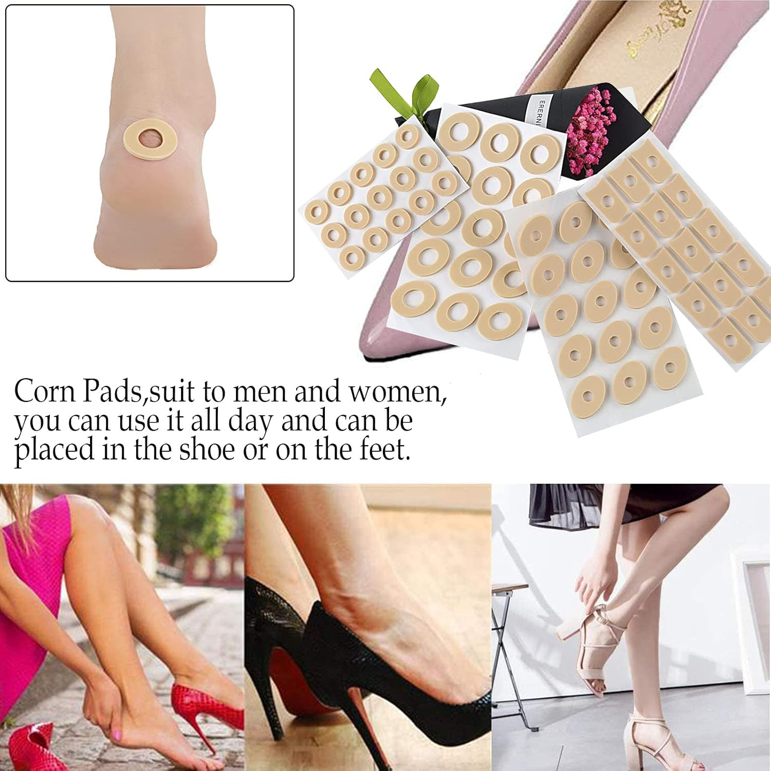 (150 PCS) Corn Pads Foam Callus Cushions Cocoon Eye Sticker, Waterproof Corn Cushion, Adhesive Corn Protectors for Corn Remove, Relief Callus and Feet Sore image number 6