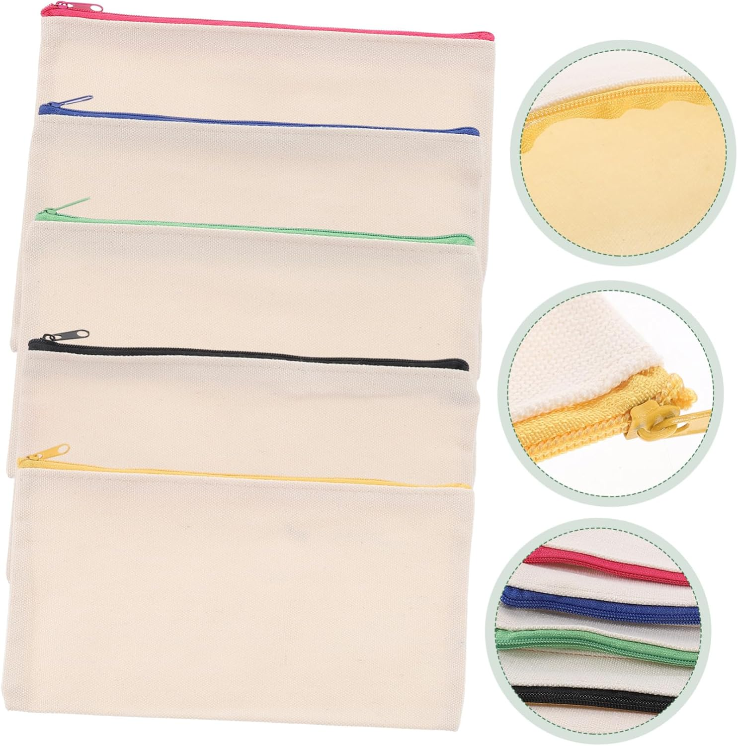 DDPOND 5Pcs Graffiti Canvas Pencil Case Blank Zipper Makeup Bags for Travel Hand-Painted Cosmetic Organizers Versatile Art Supplies Storage for Daily Use image number 6