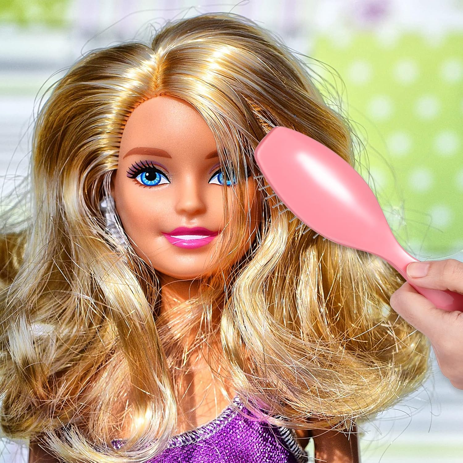 3 Pieces Hair Brush Kit for 18 Inch Doll - Wig Brushes, Wire and Plastic Brush, Comb Set with Spray Bottle for Head Care Styling Detangling Accessories (Light Pink) image number 2