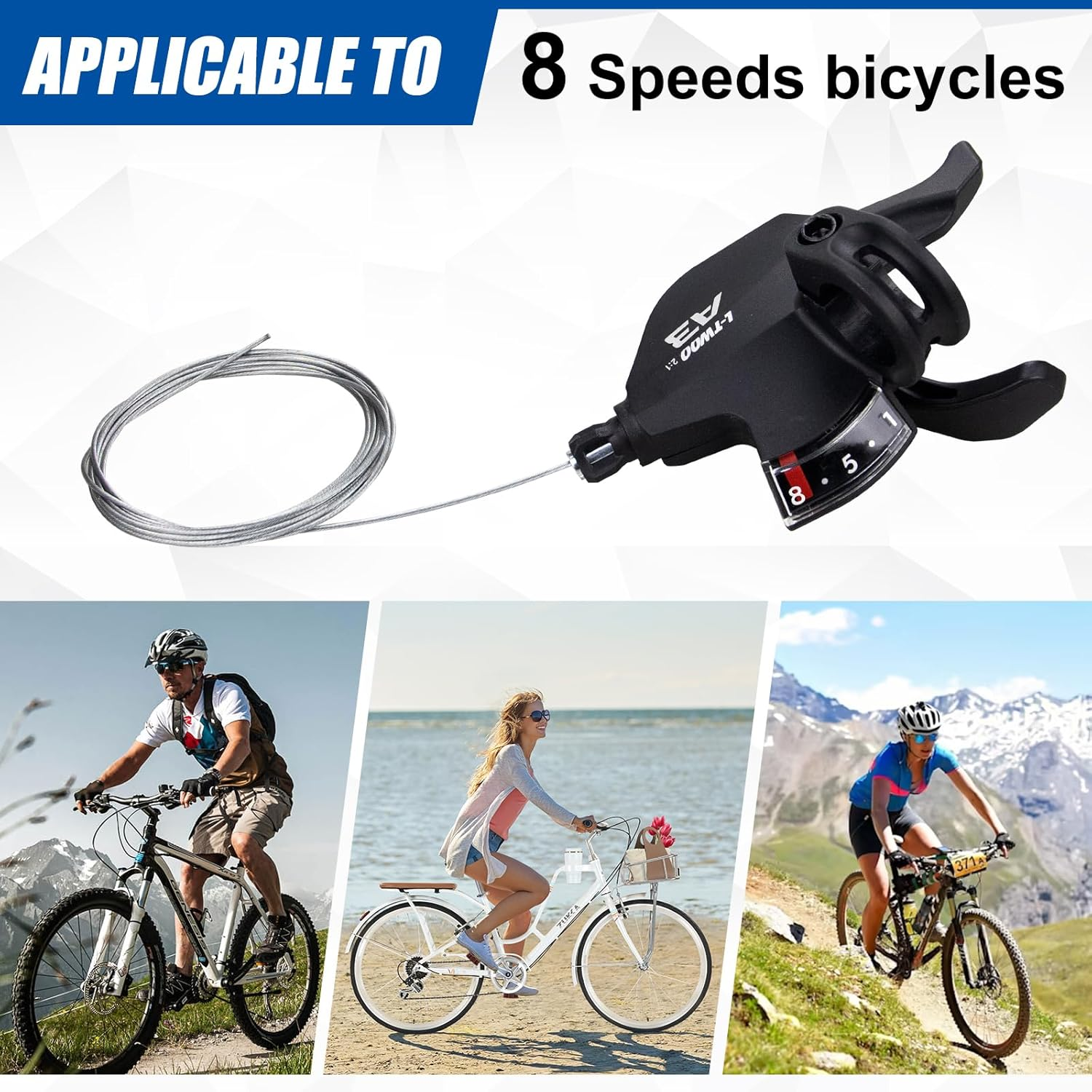 WEEROCK Bike Shifter Lever 8 Speeds Right Thumb Gear Shift Lever for Mountain Bicycle - 3X7 Speed image number 5