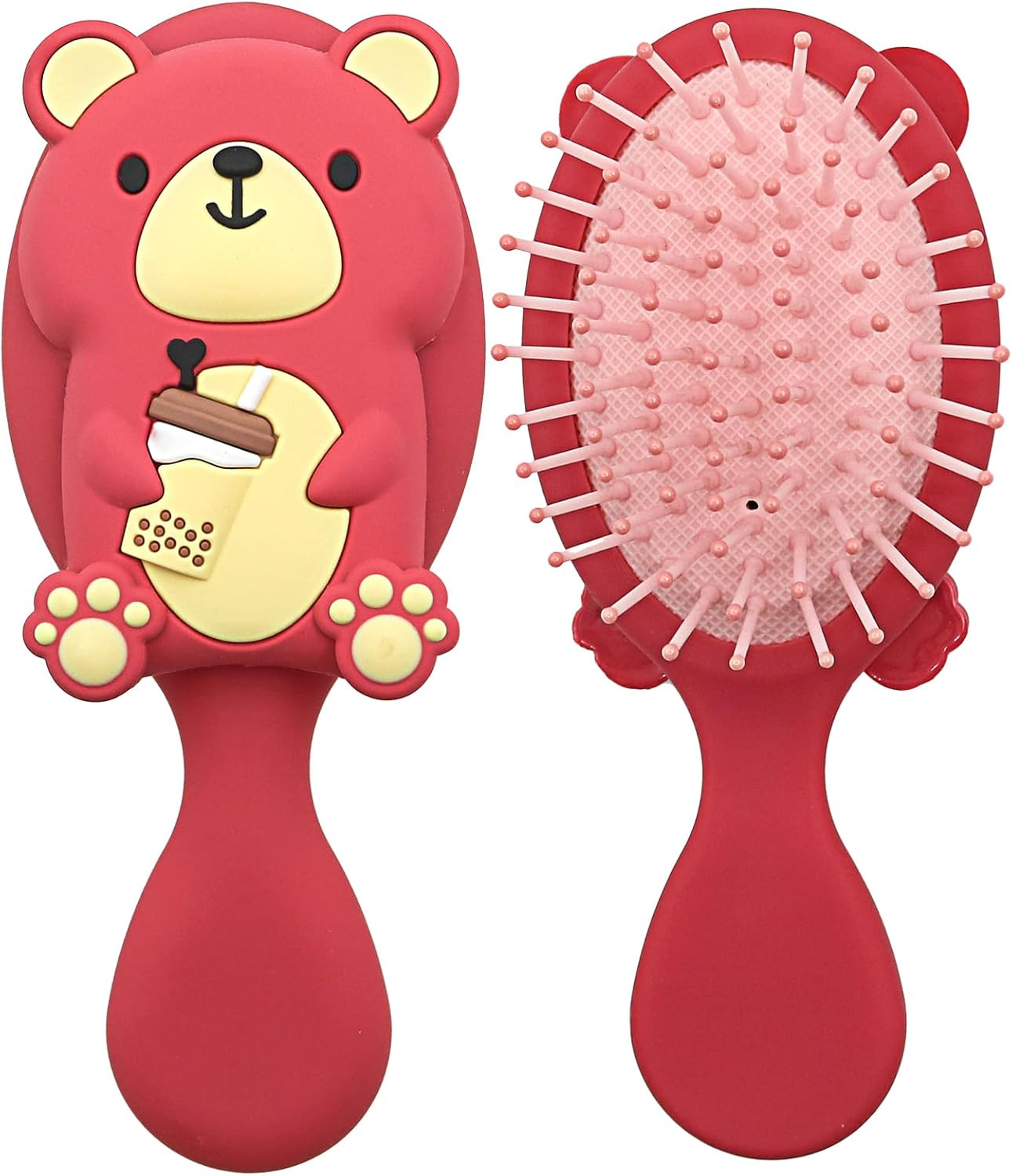 Toddler Detangler Massage Hair Brush with Air Cushion for Thin Kids Hair - Pink