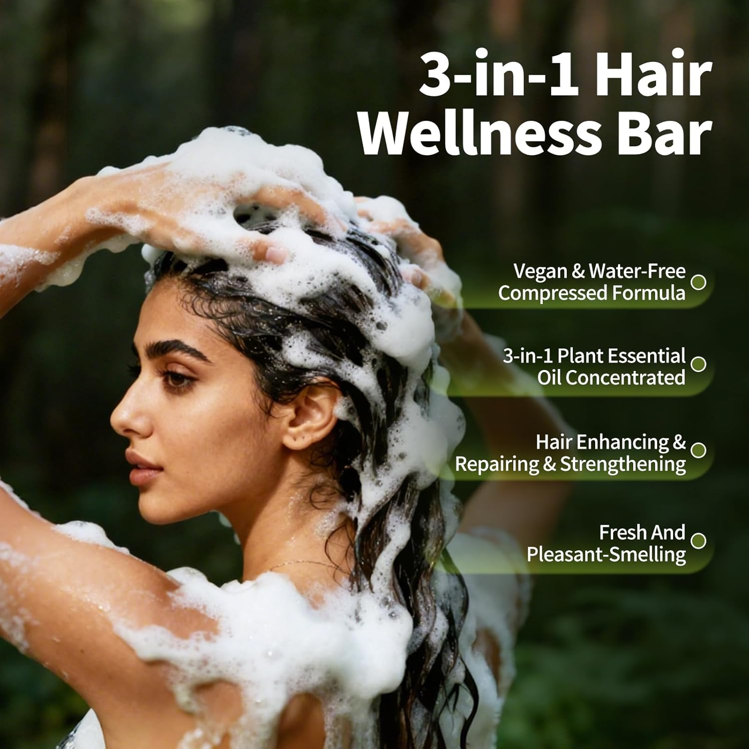 SEVICH Usman Grass Shampoo Bar with Foaming Nets,Nature Triangle Shampoo Bar,3-In-1 Plant Oil Concentrate for Hair Strengthening,For All Hair Types,Travel Size,120G image number 5