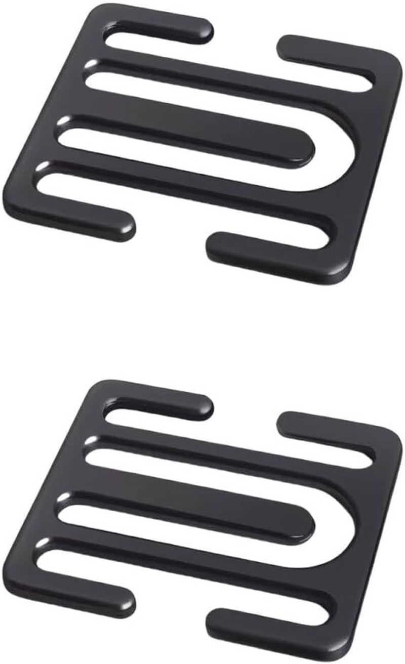 2 Pack Metal Seat Belt Clips, Universal Seat Belt Adjuster for Adults, Adjustable Car Seat Locking Clip, Comfortable Shoulder Neck Strap Positioner for Pregnancy Short People (Black)