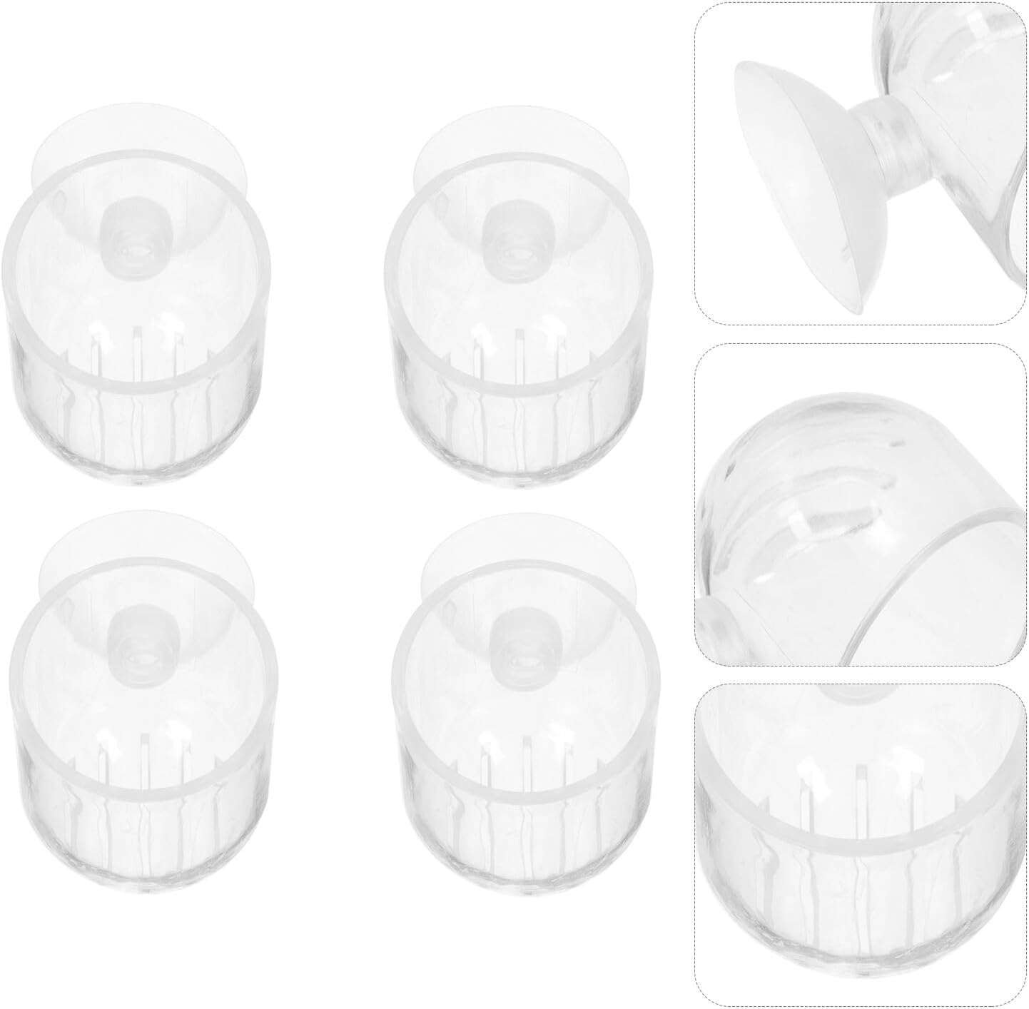 Homoyoyo 4Pcs Acrylic Fish Tank Feeding Cups Red Worm Holders Shrimp Feeder Transparent Containers for Aquarium Planting and Aquatic Pets