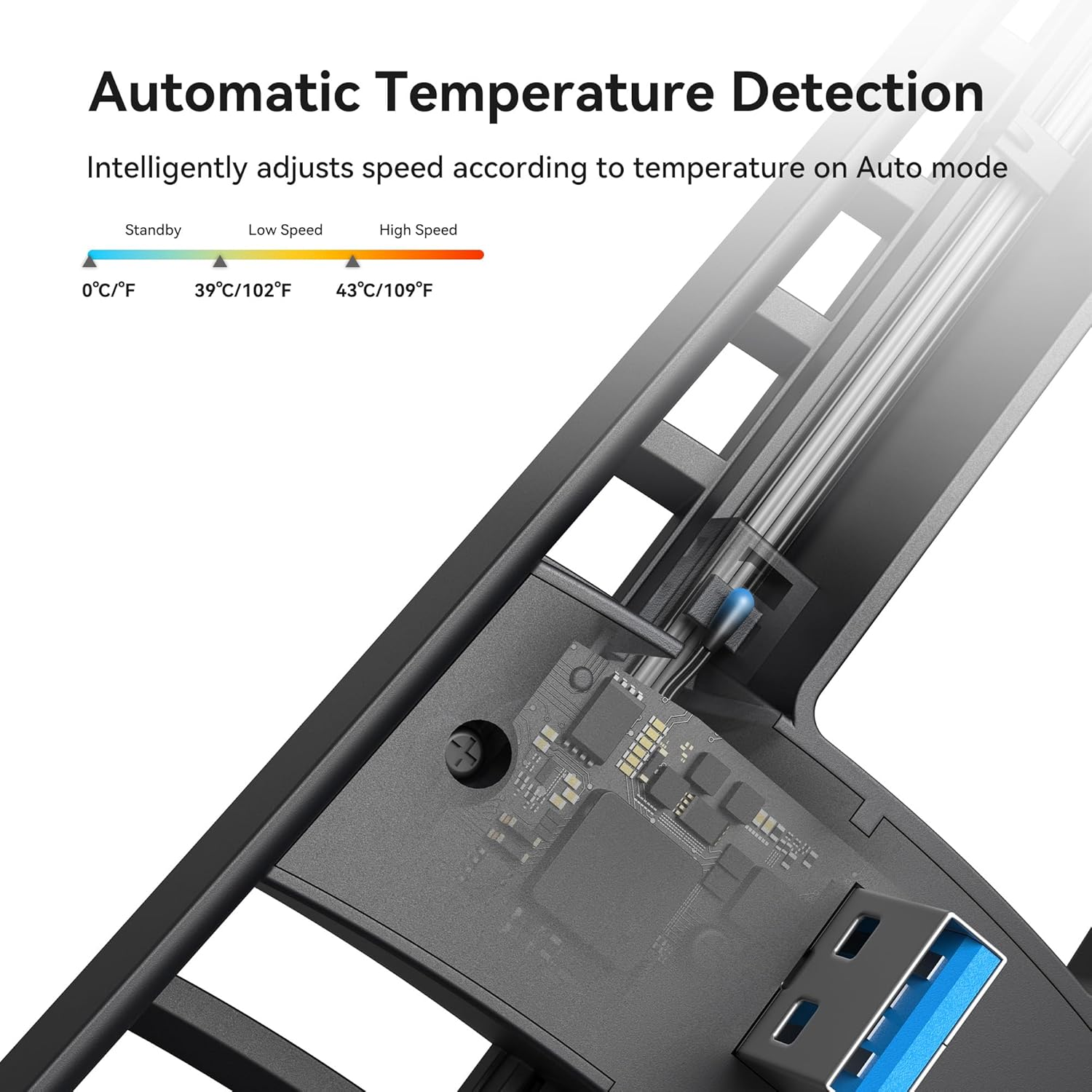 KIWIHOME Cooling Fan for PS5 Slim, Efficient Cooler Fan with Auto On/Off, Adjustable Speed, Quiet Cooling Fan with USB3.0 Port, Four Fan Cooling System with LED Light, Not for PS5 2020 and PS5 Pro image number 1