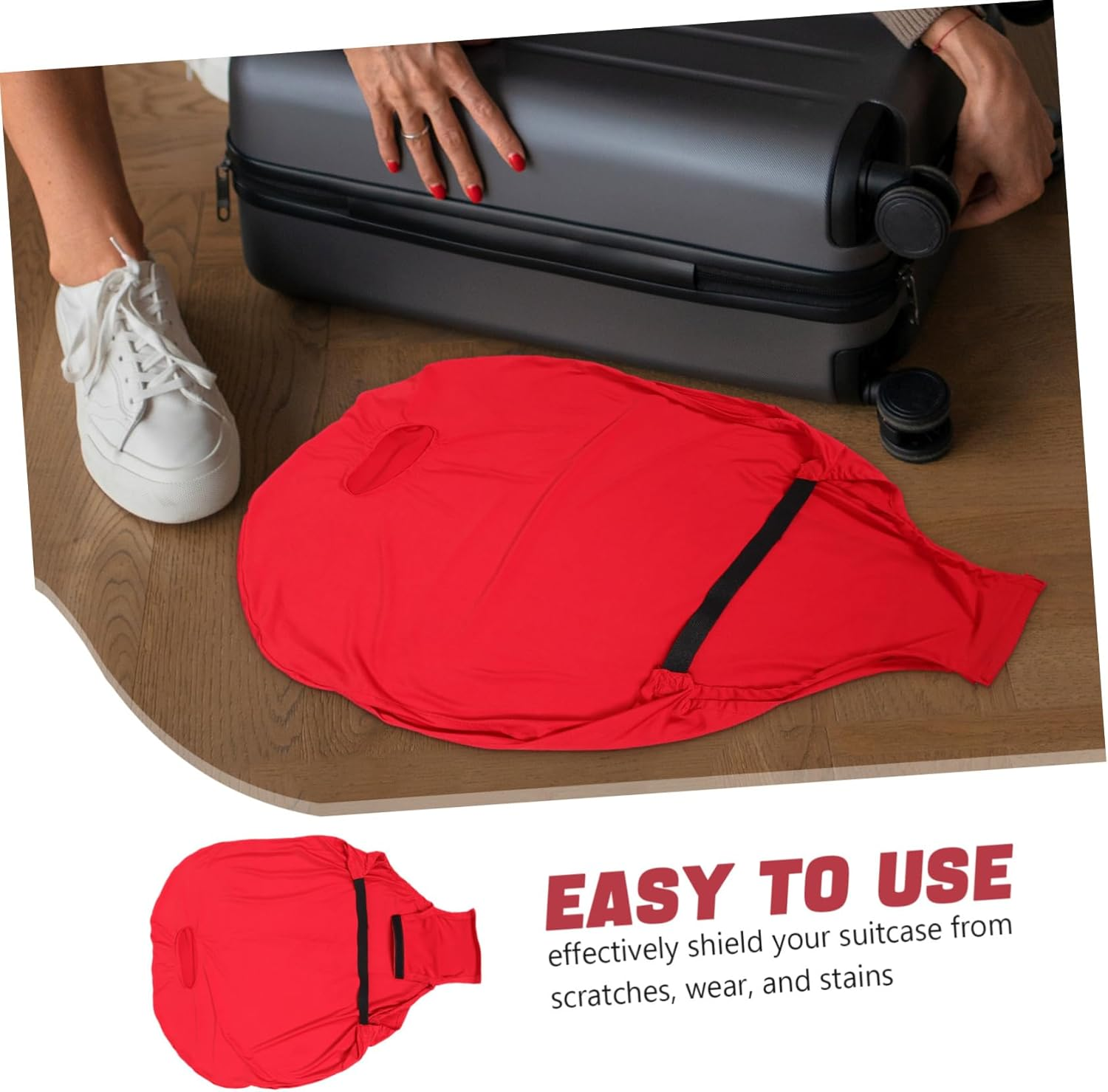 BIUDECO Elastic Luggage Cover for Suitcases Luggage Protective Cover Travel Accessories Luggage Protector Cover for Travel Suitcase Protection image number 2