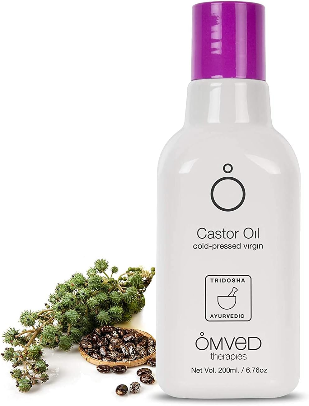 Omved Organic Castor Virgin Oil - Cold Pressed, 200 Ml