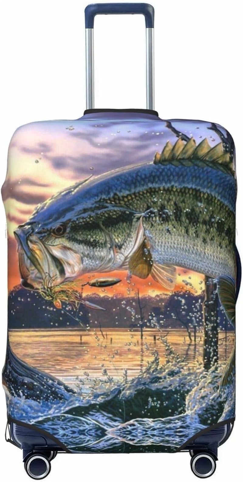 COMAAM Cute Panda and Sloth Elastic Luggage Compartment Protective Cover Luggage Cover Protector Suitable for Luggage of 18-32 Inches, Colorful Roller Skates, Large