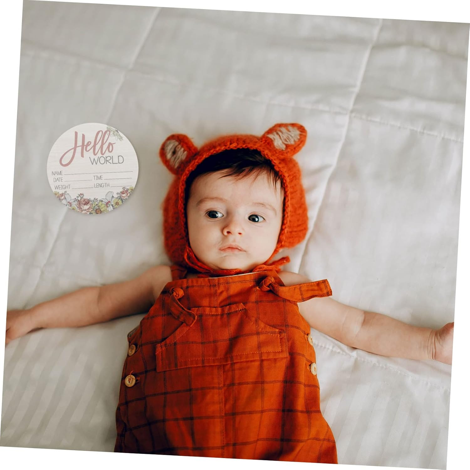 Wooden Welcome Sign Newborn Birth Announcement Name Sign Photo Prop for Nursery Decor Shower for Parents