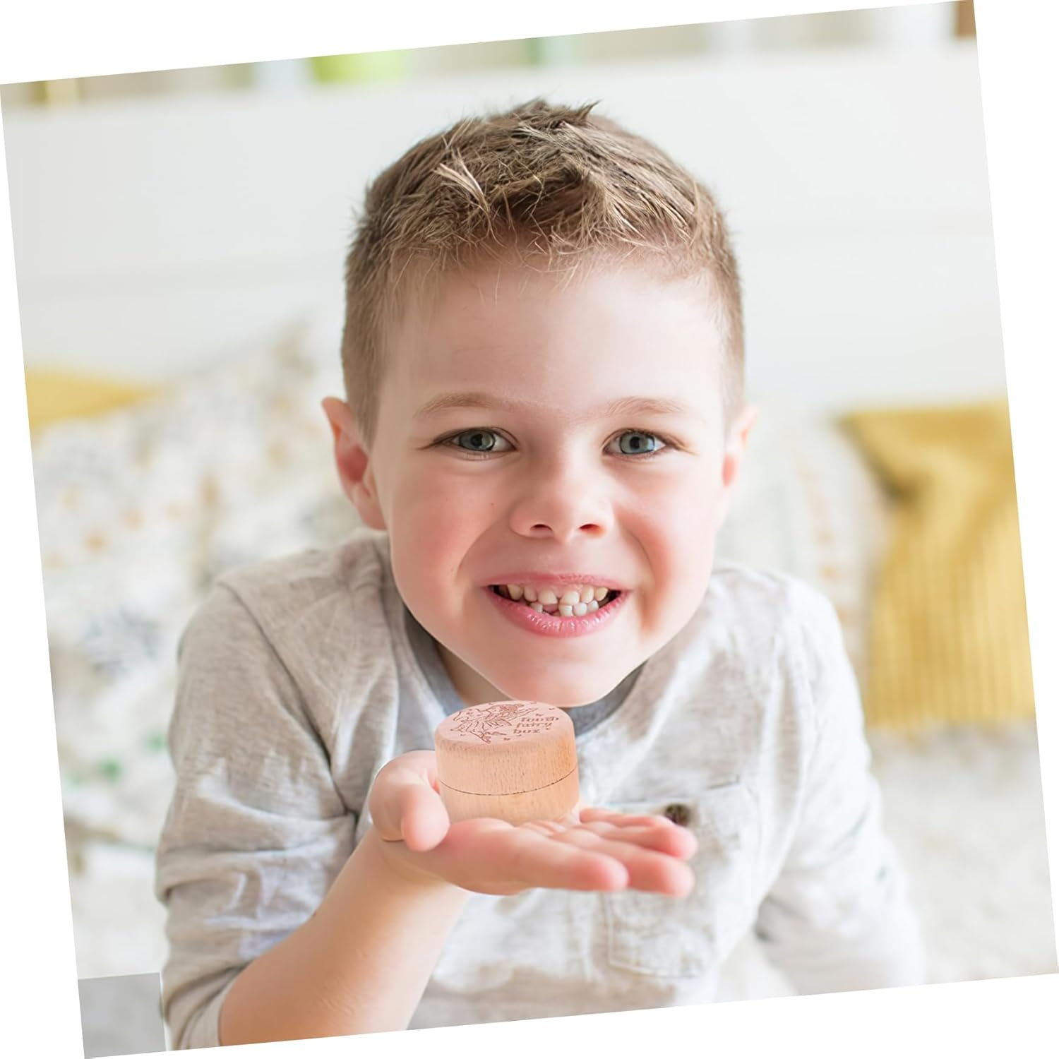 1Set Wooden Teeth and Hair Keepsake Organizer Natural Beech Storage Box for Childhood Memories for Newborns and Boys and Girls image number 2