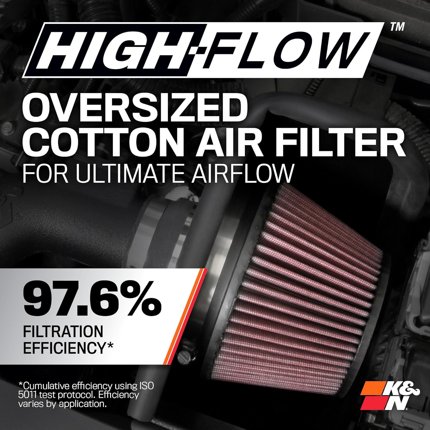 K&N 63-3516 63 Series Aircharger Performance Air Intake System Kit for 2021 Honda Civic 1.5L L4 Gas image number 3