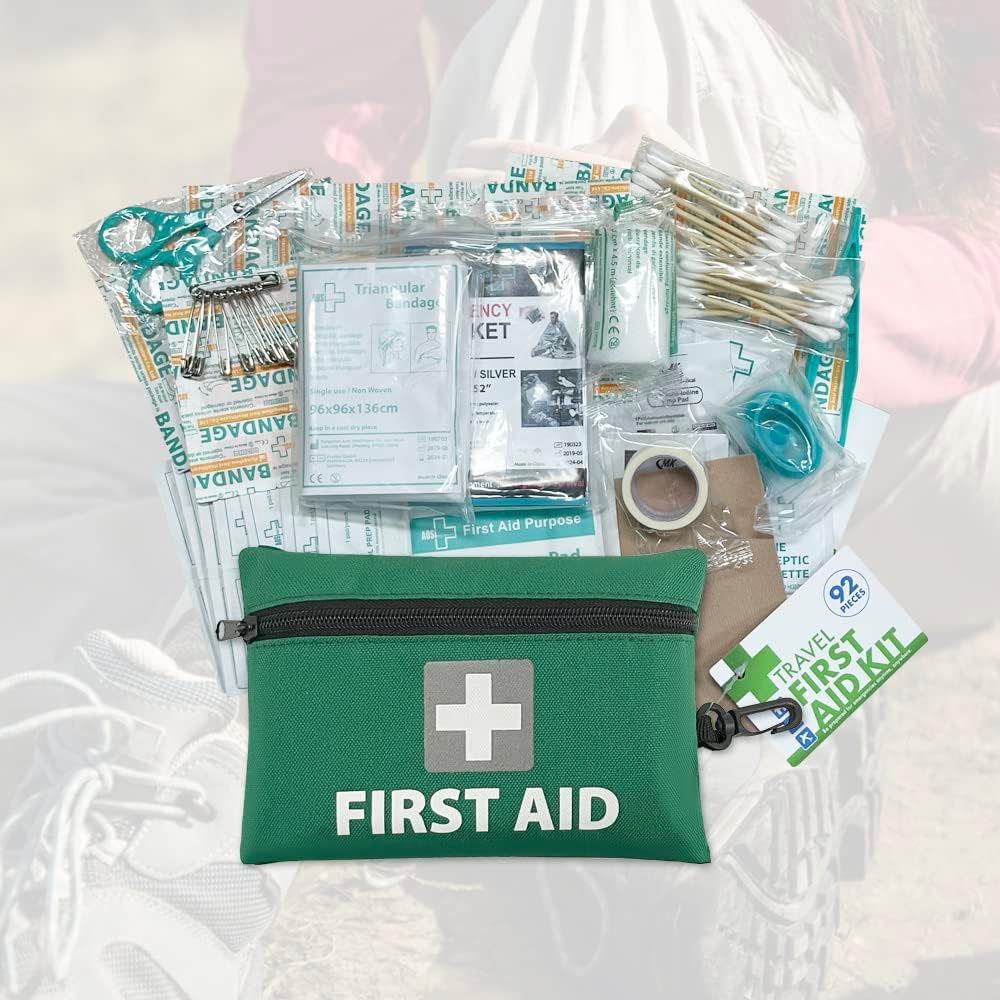 Clevinger Mini First Aid Kit, 92Pcs Small First Aid Kit - Includes Emergency Foil Blanket, Scissors for Travel, Home, Office, Vehicle, Camping, Workplace & Outdoor, ARTG Number 400670 (1) image number 5