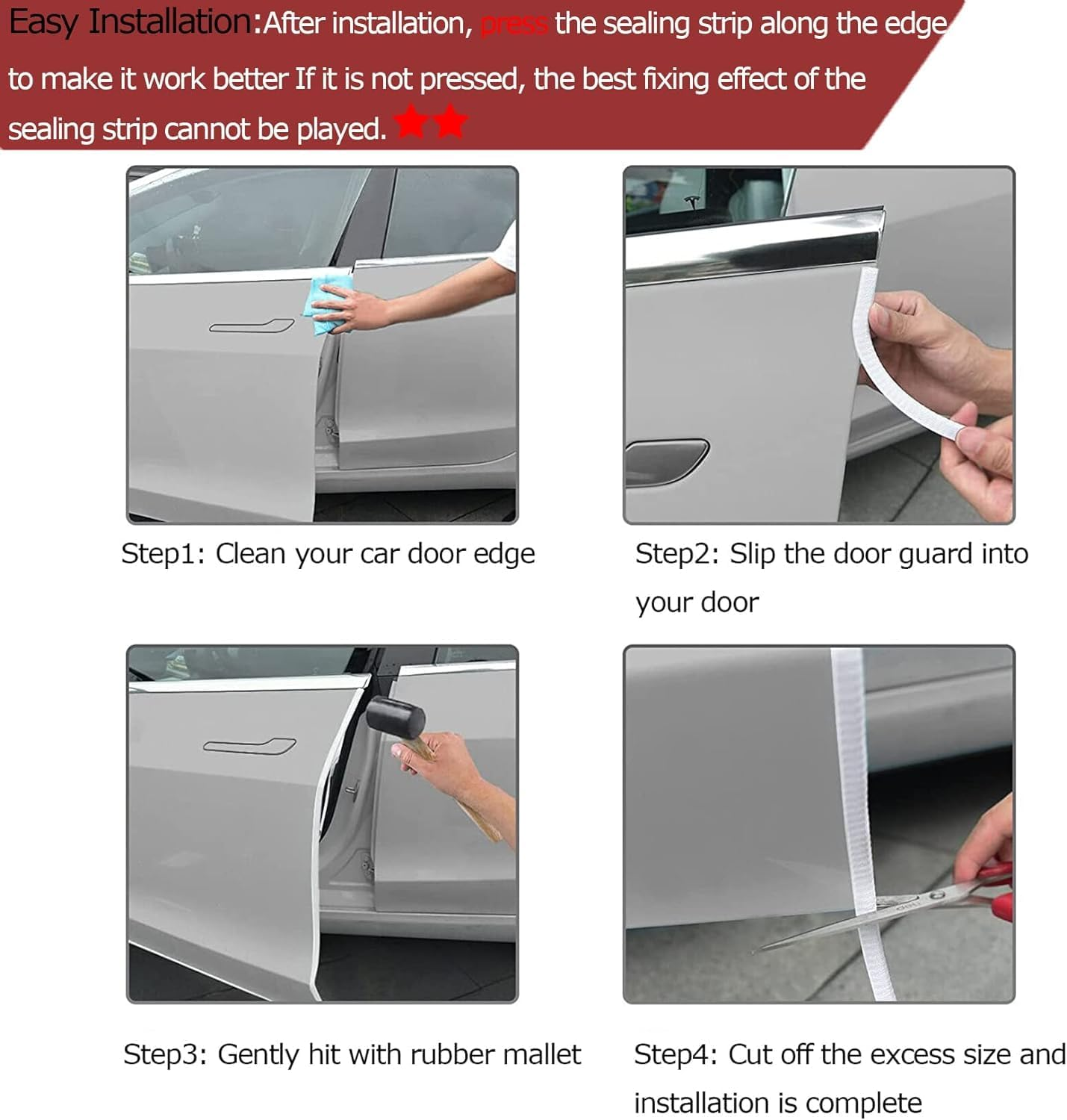 Car Door Edge Guards, Universal Rubber U Shape Car Door Trim Car Door Edge Protector, Auto Door Edge Guards for Sedans, Trucks, SUV, ATV (10 M(White)) image number 1