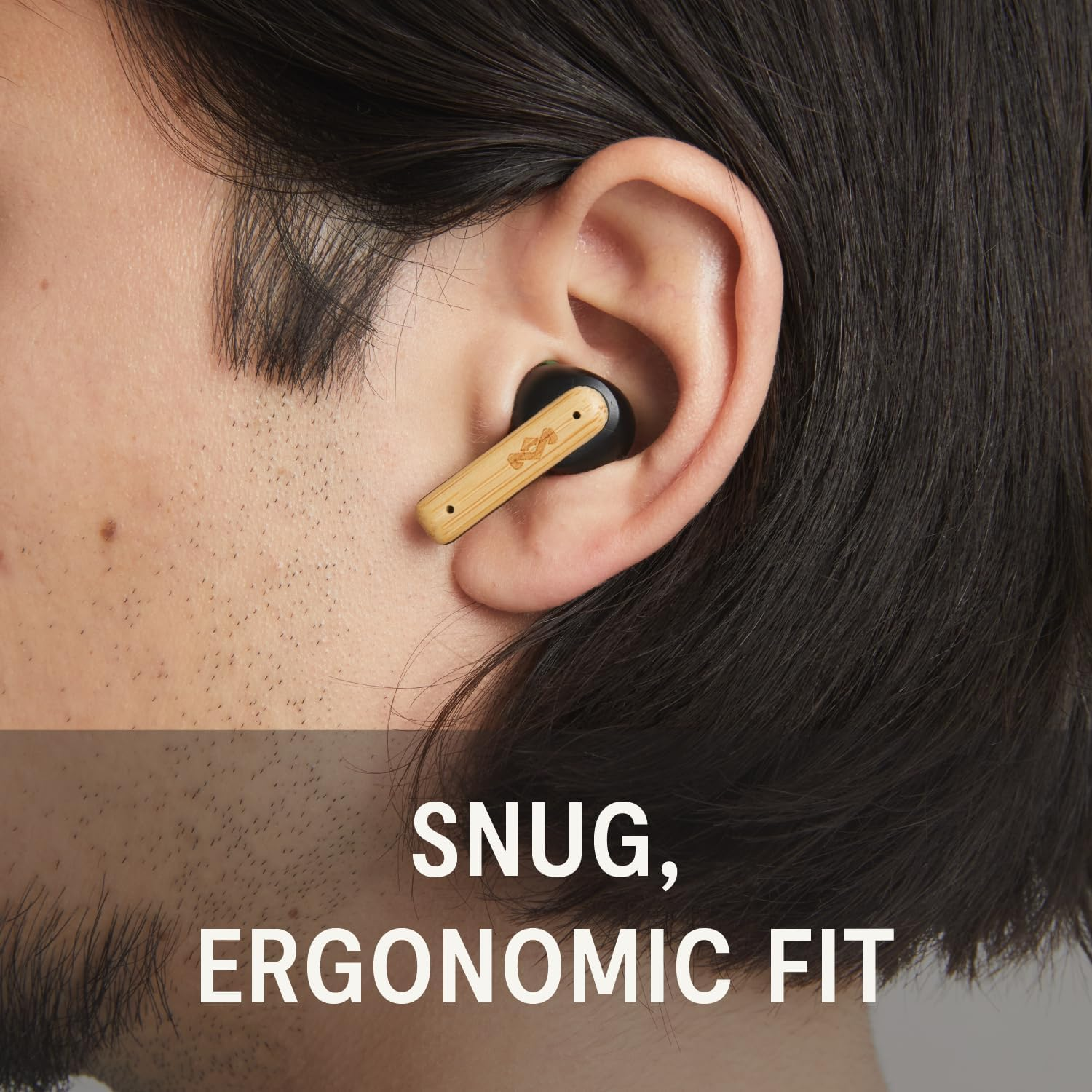 House of Marley Little Bird True Wireless Earbuds, Touch Controls, Built-In Mic, 24 Hours Playtime with Case, USB-C Quick Charge, Sustainable Materials, Movie and Gaming Mode image number 4