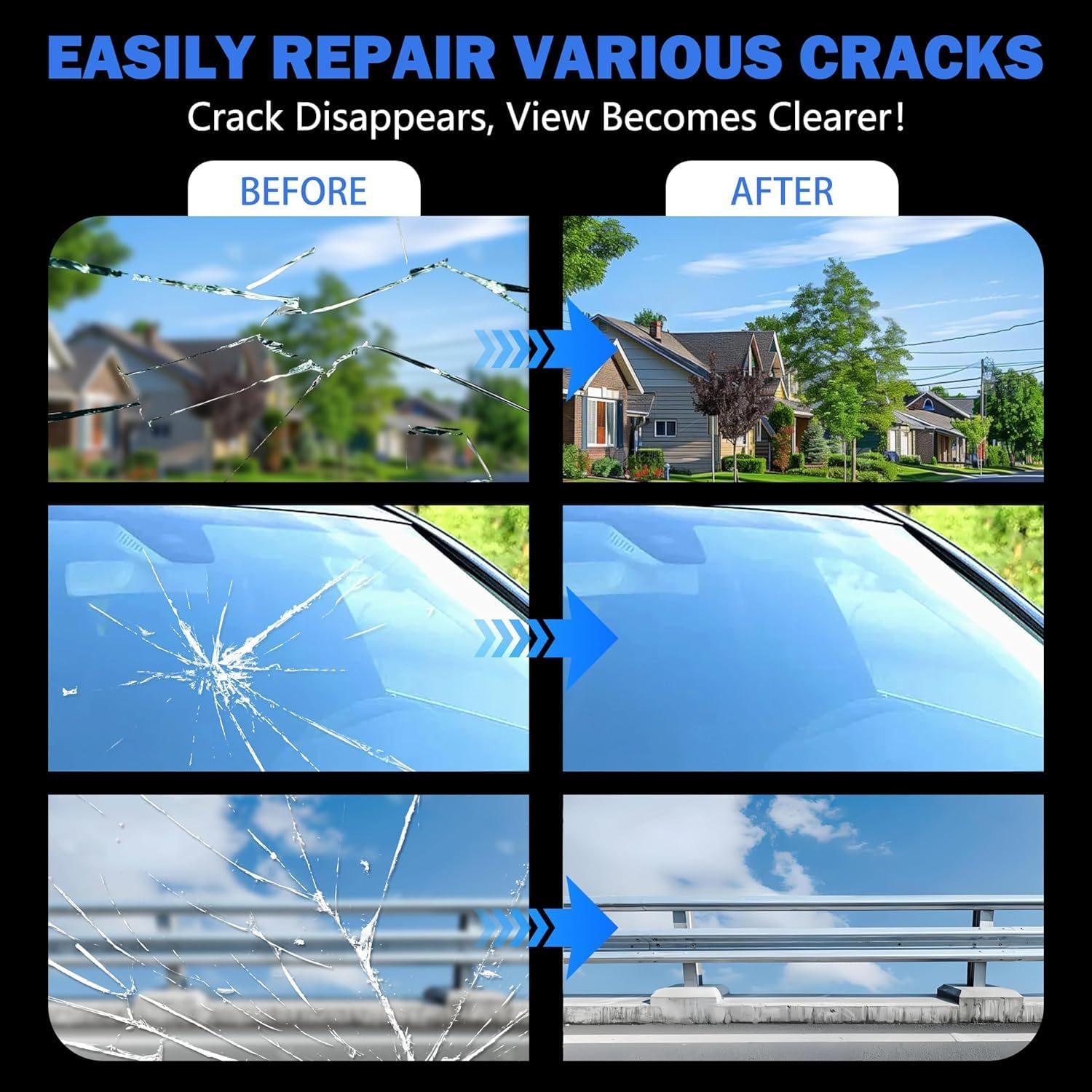 2 Pcs Cracked Windshield Repair Kit, 40Ml Professional Windshield Glass Repair Kit with Fast-Curing Resin, DIY Car Windshield Chip Repair Kit for Long Cracks, Rock Chip & Scratch Remover image number 5