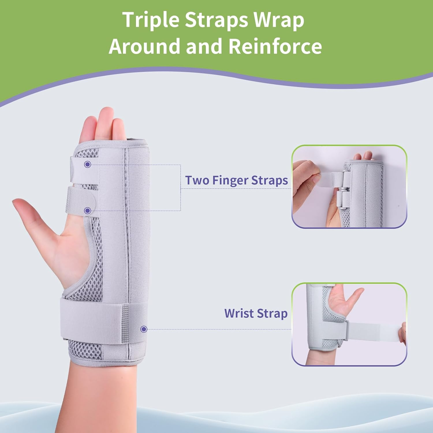 Trigger Finger Splint, Finger Brace Joint Stabilizer, Hand Brace with Finger Support, Middle Pinky Pointer Fingers Splint, Adjustable Hand and Wrist Support (L) image number 3