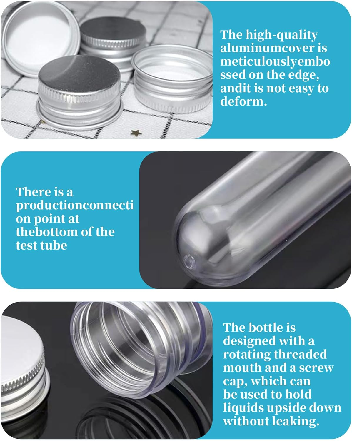 30Pcs Plastic Storage Empty Tubes 40ML Clear Plastic Test Tubes with Screw Caps Jelly Cookie Nuts Containers image number 2