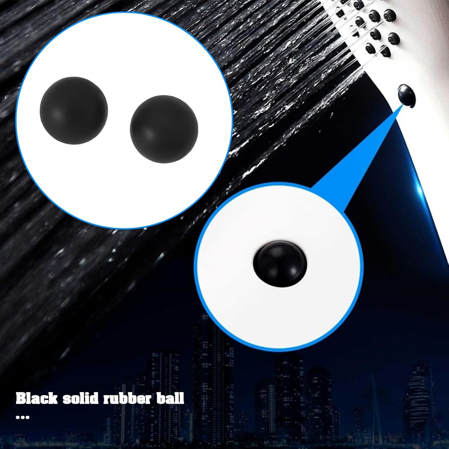 SG Store 5Pcs Solid Rubber Ball 6Mm Black round Solid Rubber Ball Pressure Release Rubber Balls Sealing Rubber Ball for Home and Industrial Use image number 3