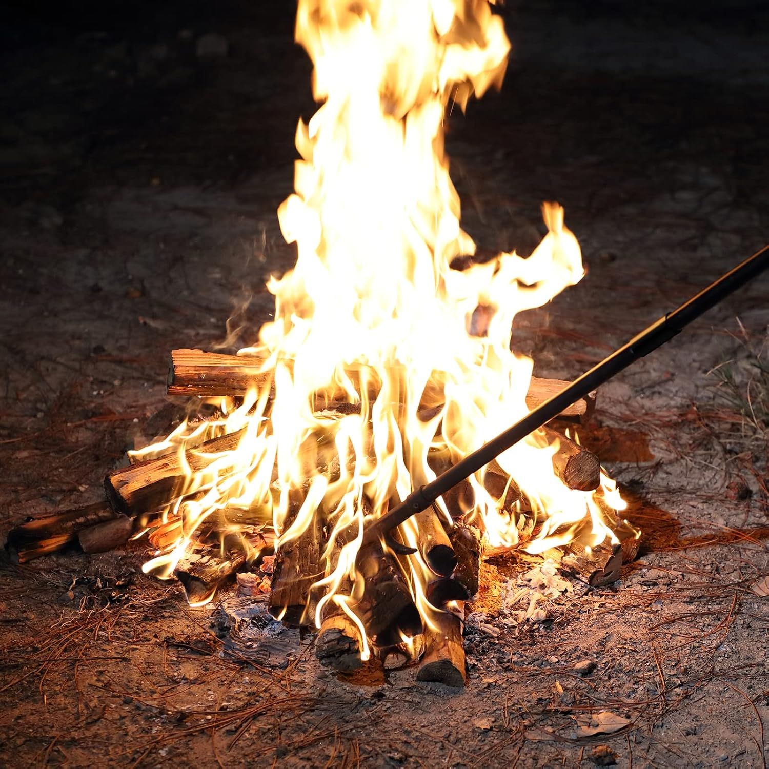 Bebecome Fire Poker or Fire Pit Outdoor, 46 Inch Camping Fire Poker for Fire Pit Outside, Heavy Duty Outdoor Indoor Fire Stoker, Firepit Tools Accessories for Party Campfire Black image number 4