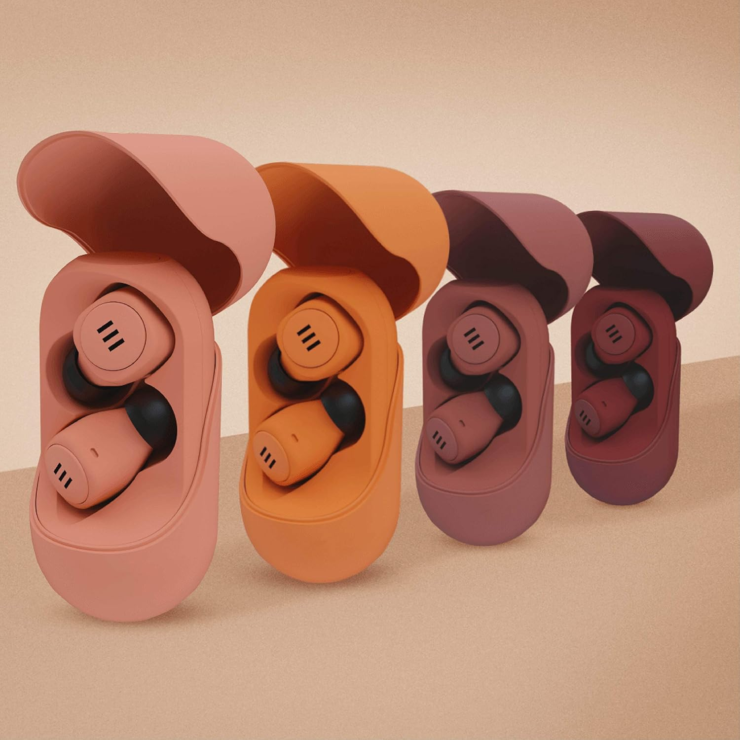 Divacore - Nudes - 100% Wireless Headphones - up to 15 Hours Battery Life - Water Resistance - Touch Screen - Ultra Compact Design - Compatible with Google Assistant and Siri - Crush Coral