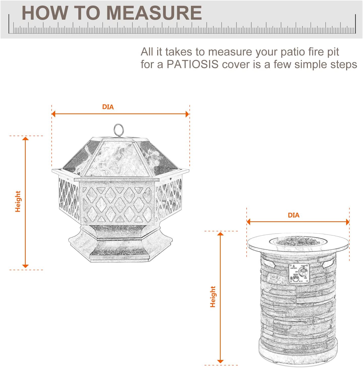 32 Inch Outdoor Fireplace round Cover Waterproof round Fire Pit Table Cover 24'' Height Uv-Resistant round Patio Small Gas Firepit Covers image number 5