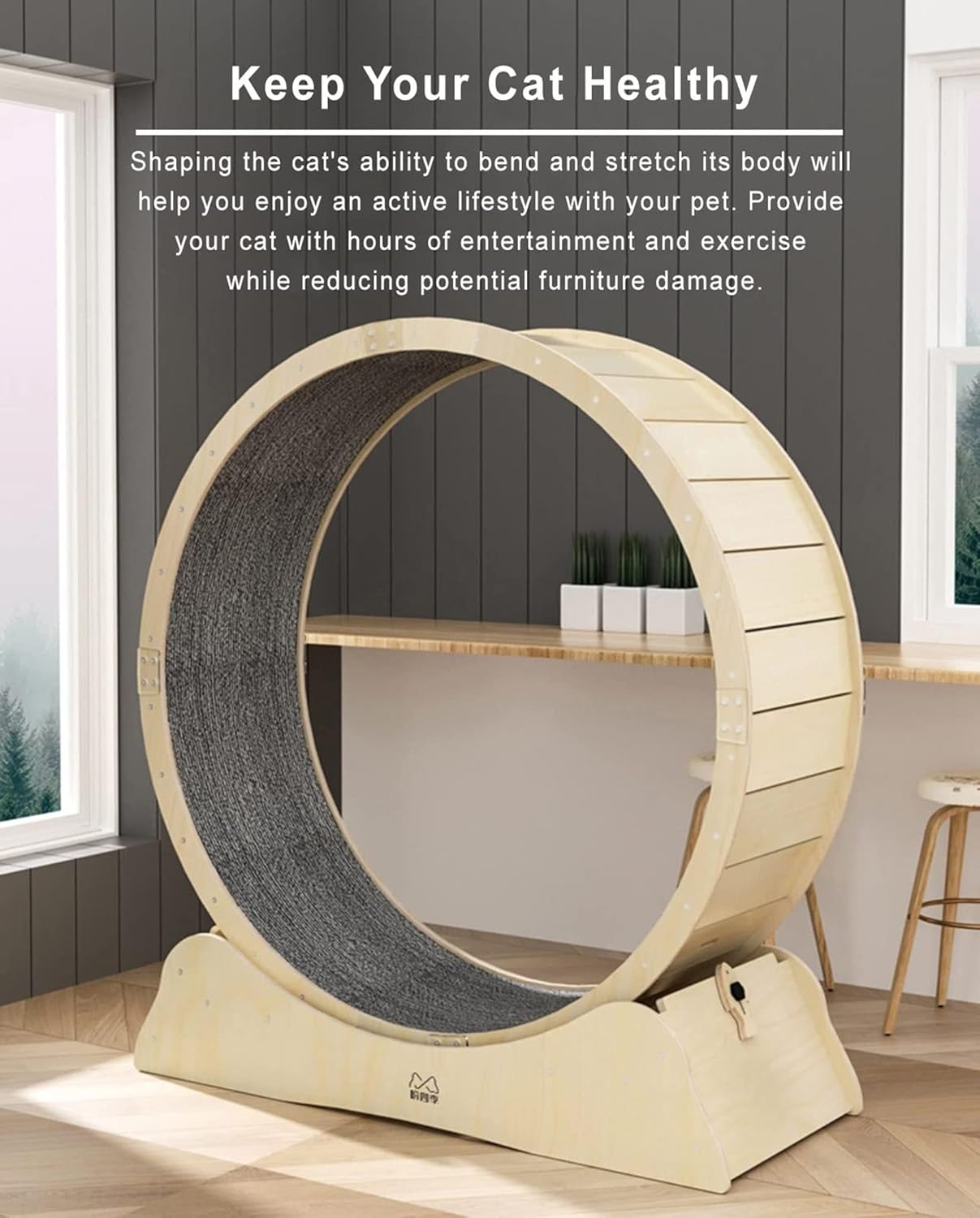 Cat Exercise Wheel,Running,Spinning,And Scratching Fun,Cat Spinning Wheel,Cat Treadmill with Carpeted Runway,Kitty Cat Sport Toy,Great for Physical Activity and Reducing Boredom,Pink-S image number 2