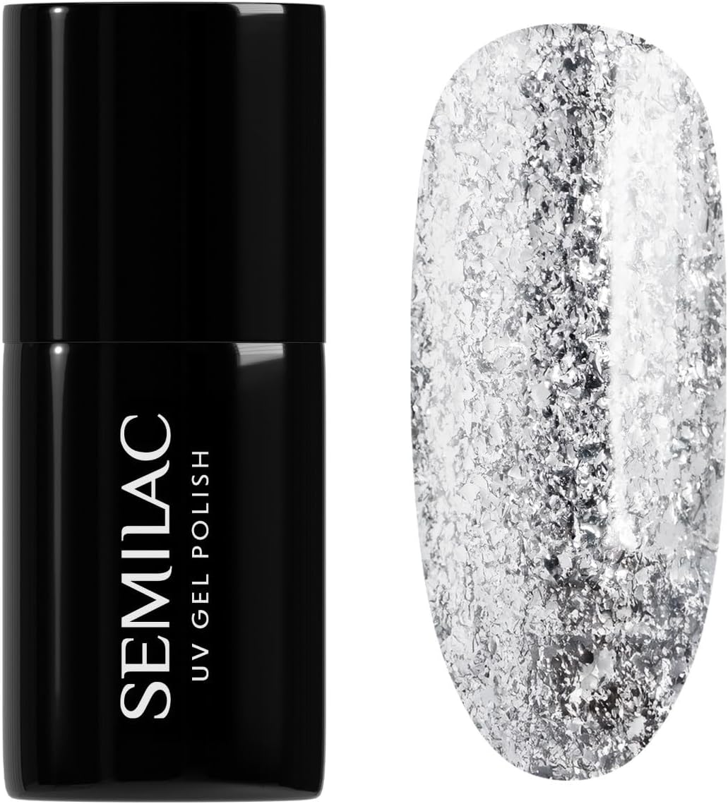 Semilac UV Nail Polish 292 Silver Shimmer 7 Ml image number 2