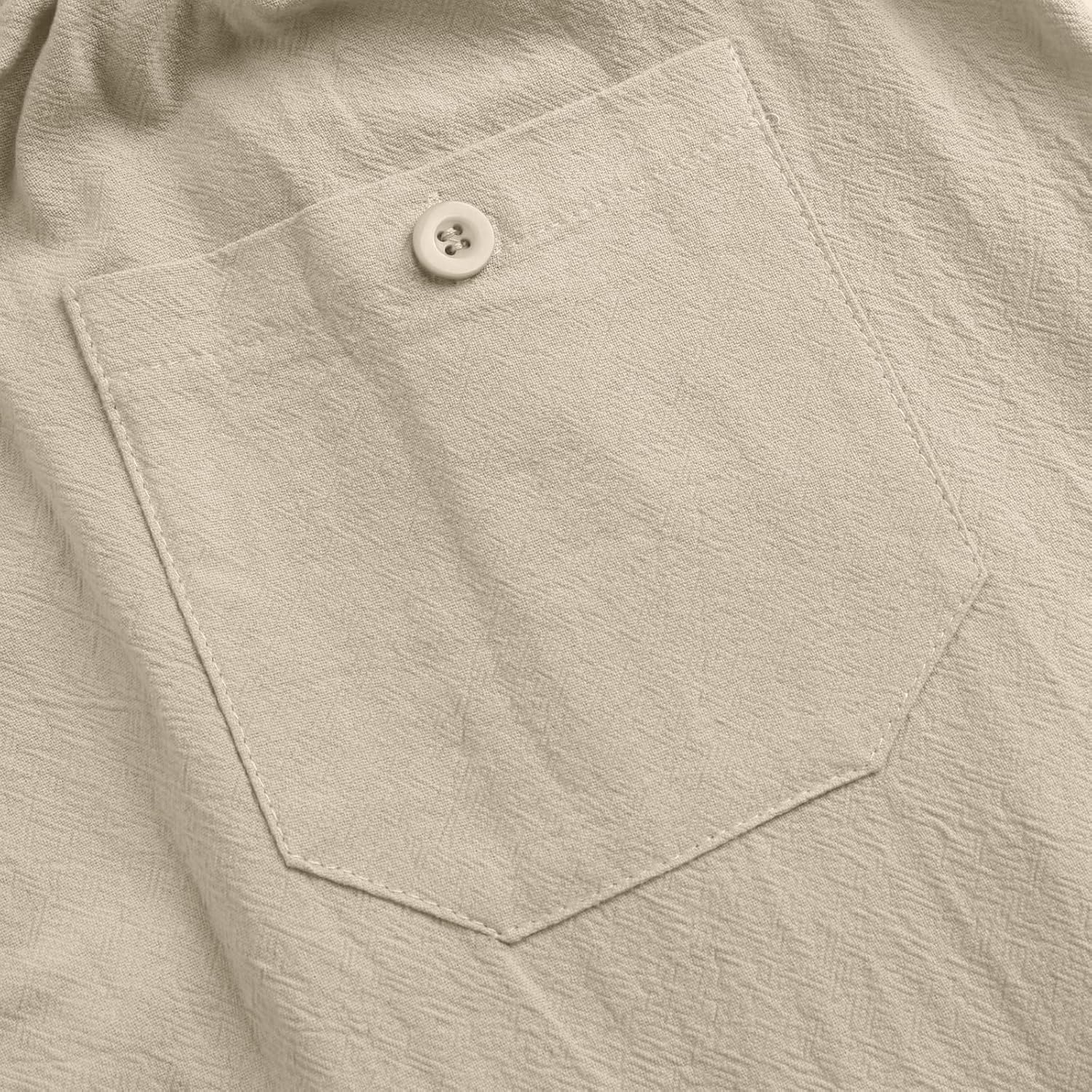 NANAMEEI Drawstring Yoga Beach Trousers Cotton Linen Casual Pants Casual Trousers Khaki M image number 4