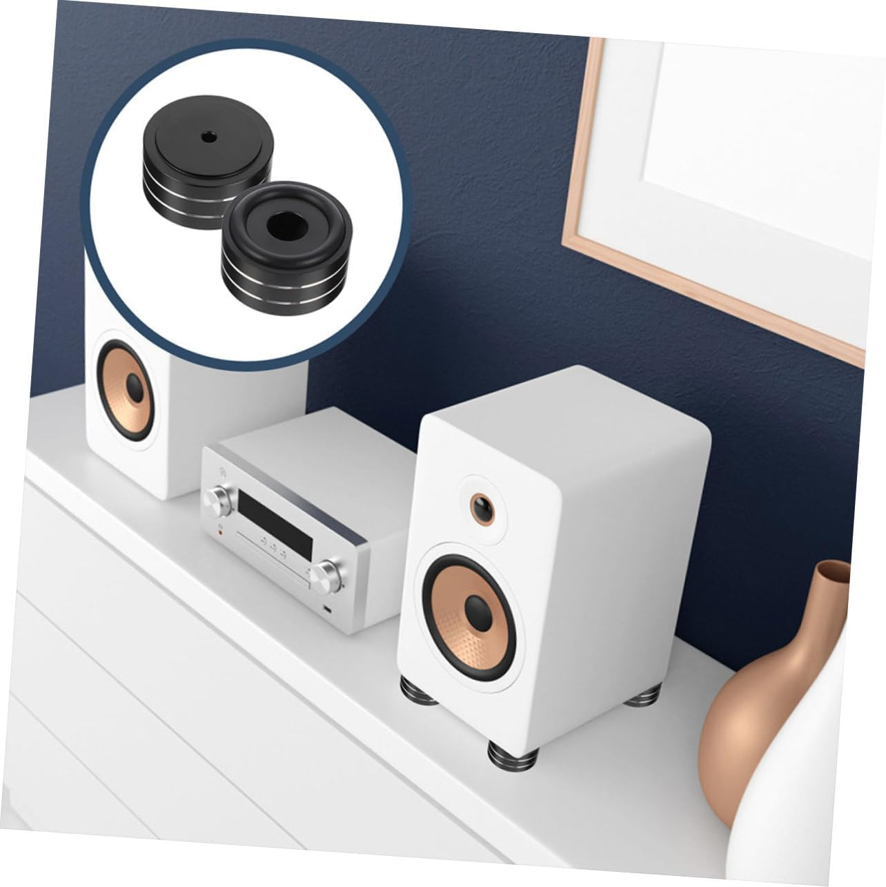 LIGIGWASH 4Pcs Speaker Isolation Feet and Vibration Absorber Pads for Hifi Amplifiers and Subwoofers Black 58X22Mm Speaker Isolation Pads for Audio Equipment and Turntables for Home Audio Systems image number 4