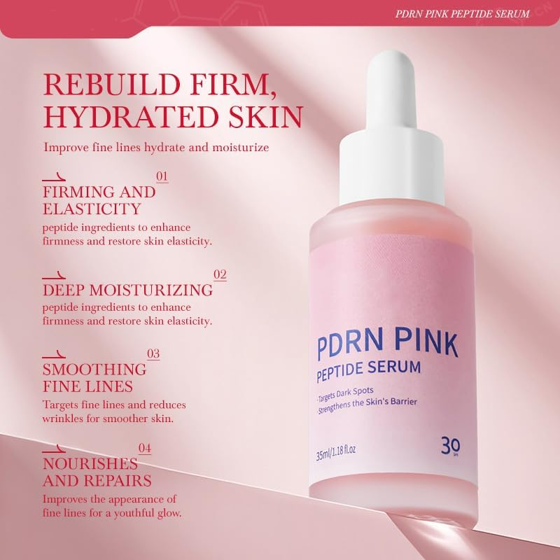 Fowerher PDRN Pink Peptide Serum with Niacinamide, Anti-Aging, Moisturizing and Firming, Skincare for Face and Neck - 35Ml/1.18Fl.Oz image number 5