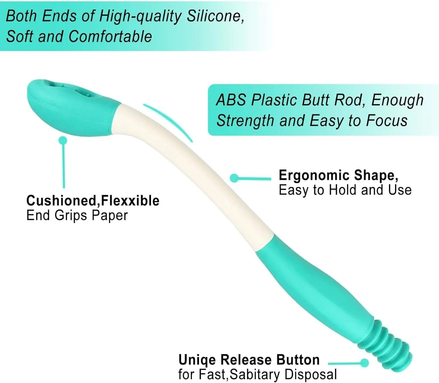 Toilet Aid Self Wipe, Long Reach Comfort Wipe Tool for Seniors, Non-Slip Toilet Aide for Wiping Bottom, CRFY image number 5