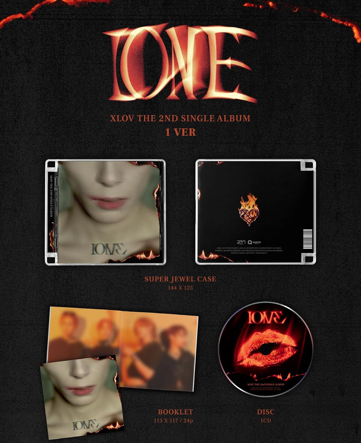 XLOV I ONE 2Nd Single Album 2 Version Set 1Ea Case Random Version+1Ea Special Pack Version+Tracking Sealed image number 2