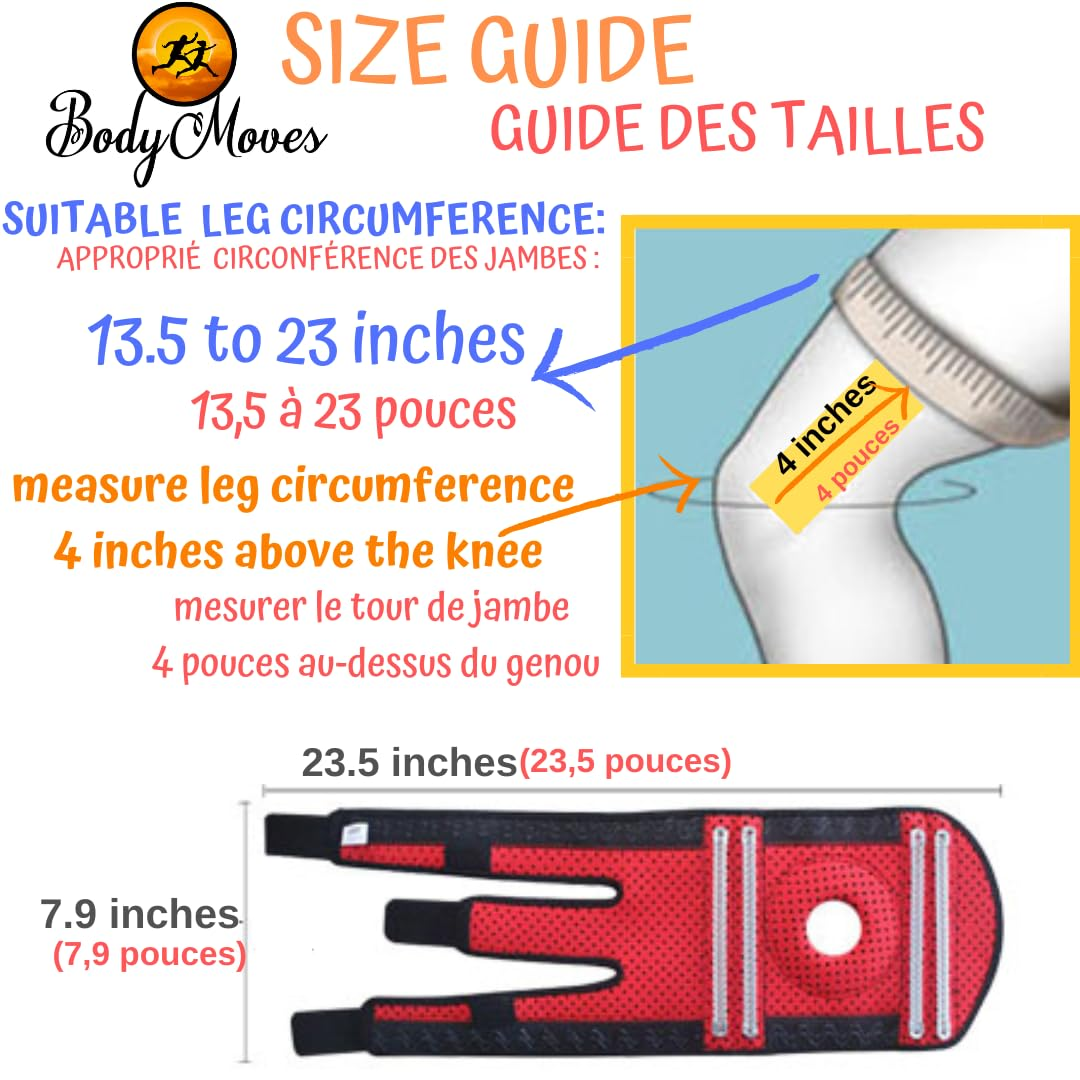 Bodymoves Kid'S Knee Brace Support plus Hot and Cold Ice Gel Pack for Stabilizing Patella Meniscus Tear Ligament Injury Prevention - Blue image number 6