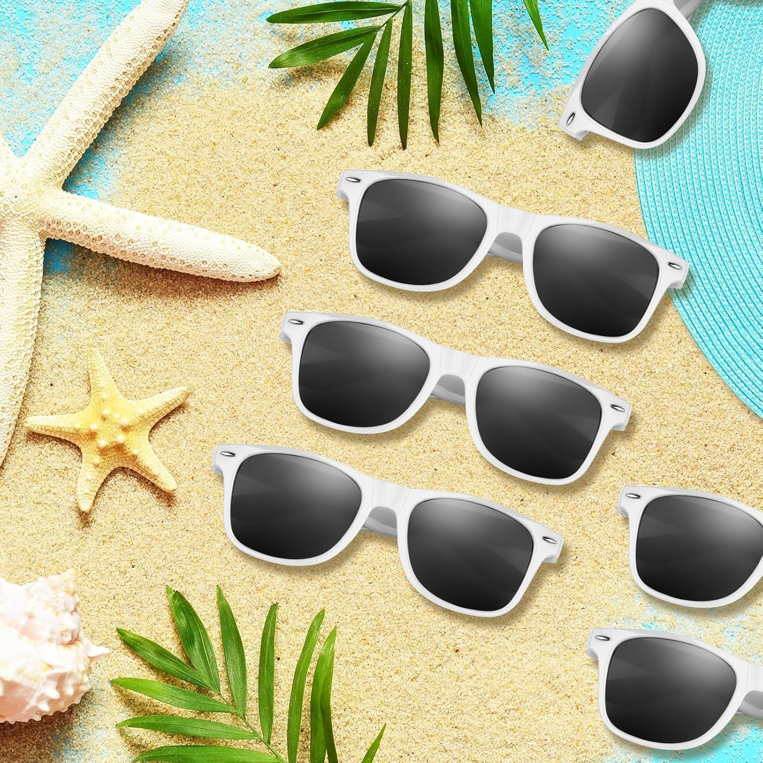 6 Pack Sunglasses for Party, Sunglasses for Summer Beach Pool Wedding, Great for Pool, Birthday Party image number 1
