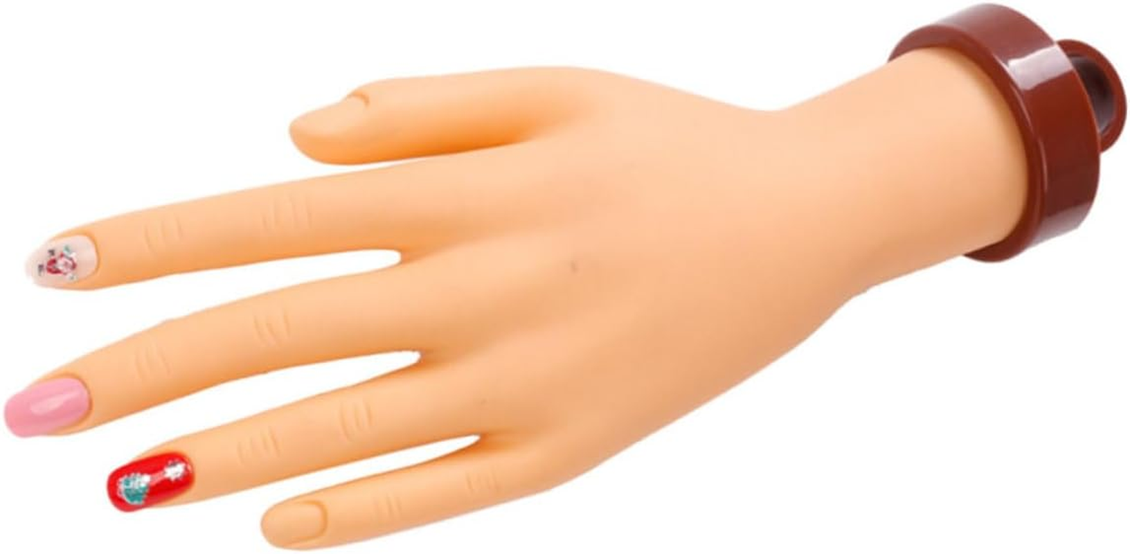 Hohopeti Realistic Manicure Fake Hand Model for Nail Art Practice Portable Soft Training Tool for Beginners and Salon Artists Nail Art Display Hand image number 5