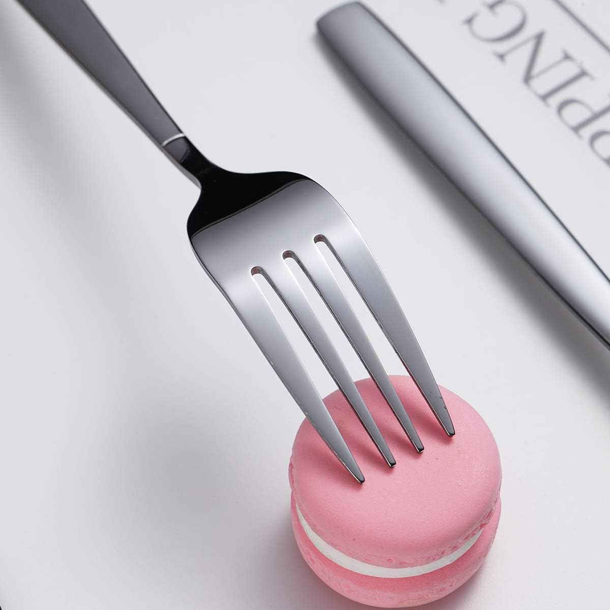 Berglander Dinner Forks Set of 6, Stainless Steel Modern Fork Set, Forks and Spoons Cutlery, Spoons and Forks Set image number 6