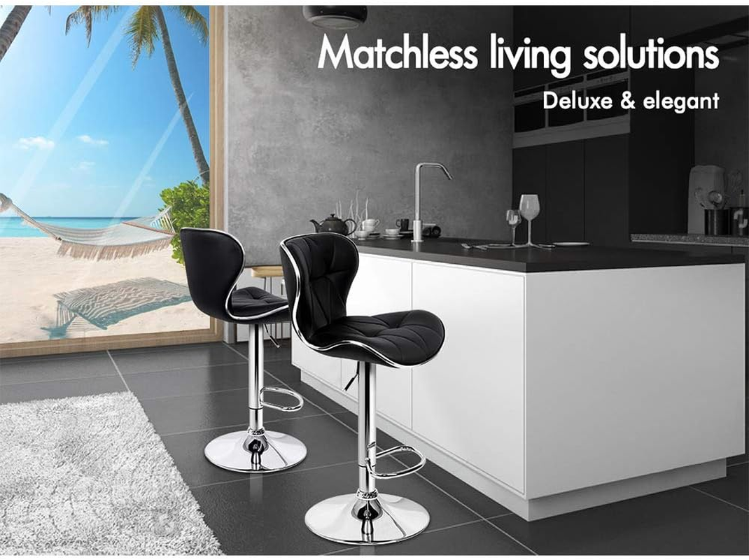 ALFORDSON Bar Stool 2X Adjustable Kitchen Barstools Luna Swivel Counter Dining Chairs in 54-75Cm Seat Height Home Bar Dining Room Furniture image number 3