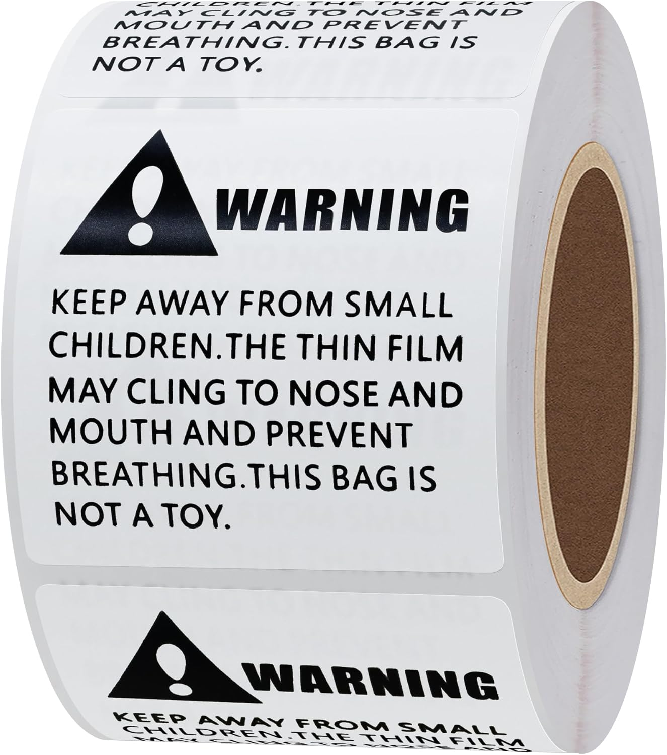 Hybsk 300Pcs Child Warning Labels Stickers for Poly Bags and Packing 2&times;2 Inch Plastic Bag Warning Labels for Shopping Malls, School (White)