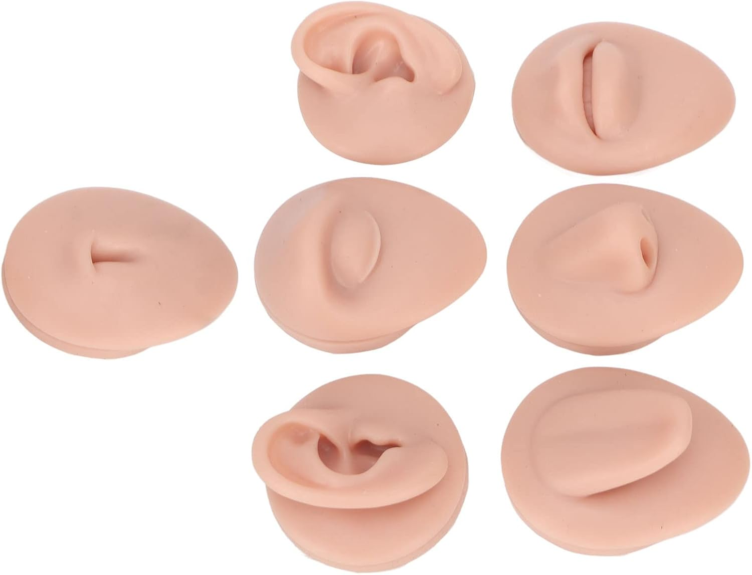 Body Piercing Practice Model, Simulation Ear Model Mouth Belly Button Model 3D Reusable Silicone for Novice (Medium Skin Color) image number 3