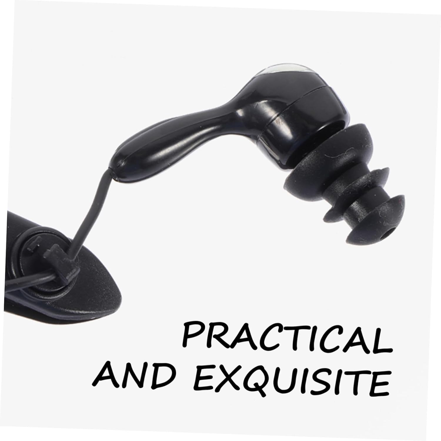 LRXIYODE Waterproof In-Ear Earphones 2Pcs with 3.5Mm Jack for Swimming and Diving, Ear Plug Headphones Suitable for Underwater Music Players, White and Black Earbuds for Water Sports image number 2