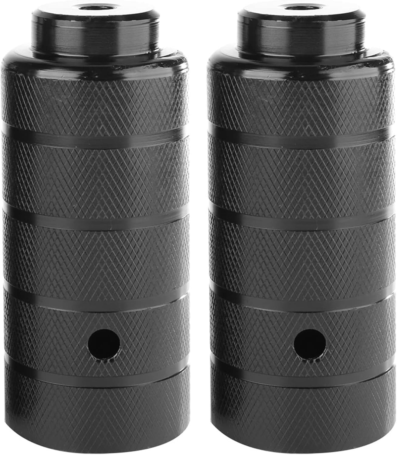 SOULONG Bike Pegs 1 Pair Steel Bike Foot Stand Pegs Stunt Footpegs for BMX Mountain - Non-Slip Stripe 11Cm X 4Cm 640G Front Rear Wheel Axle image number 1