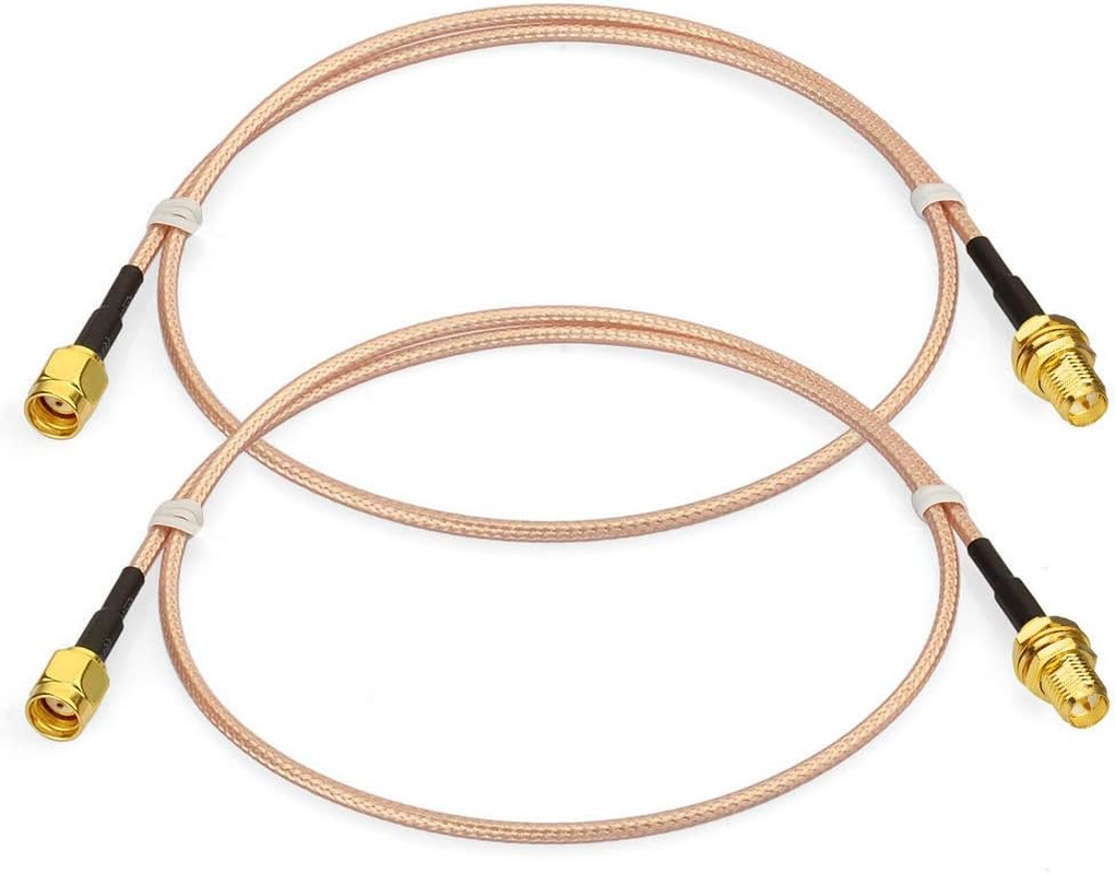 Bingfu Wifi Aerial Antenna Extension Coaxial Cable RP-SMA Male to RP-SMA Female Bulkhead Mount RG316 60Cm (2-Pack) for Wireless PCI Express PCIE Network Card Wifi Adapter Wifi Router Security Camera