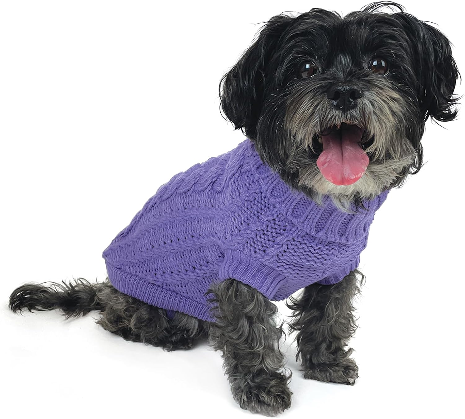 Huskimo French Knit Dog Jumper, Lavender, 33Cm