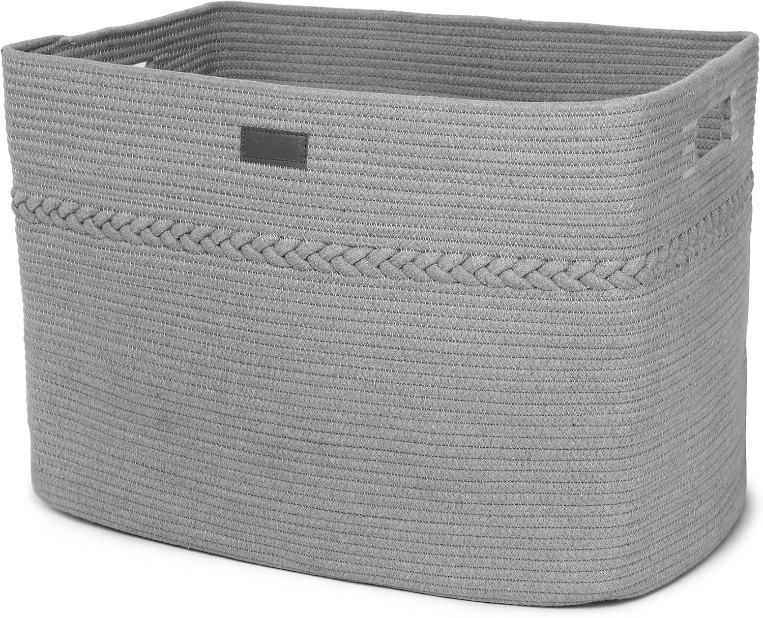 Fortuco 96L Woven Cotton Rope Laundry Basket &ndash; Large Laundry Hamper & Clothes Hamper &ndash; Durable Foldable Dirty Clothes Basket & Clothes Basket for Bedroom, Bathroom & Home Storage (Grey)