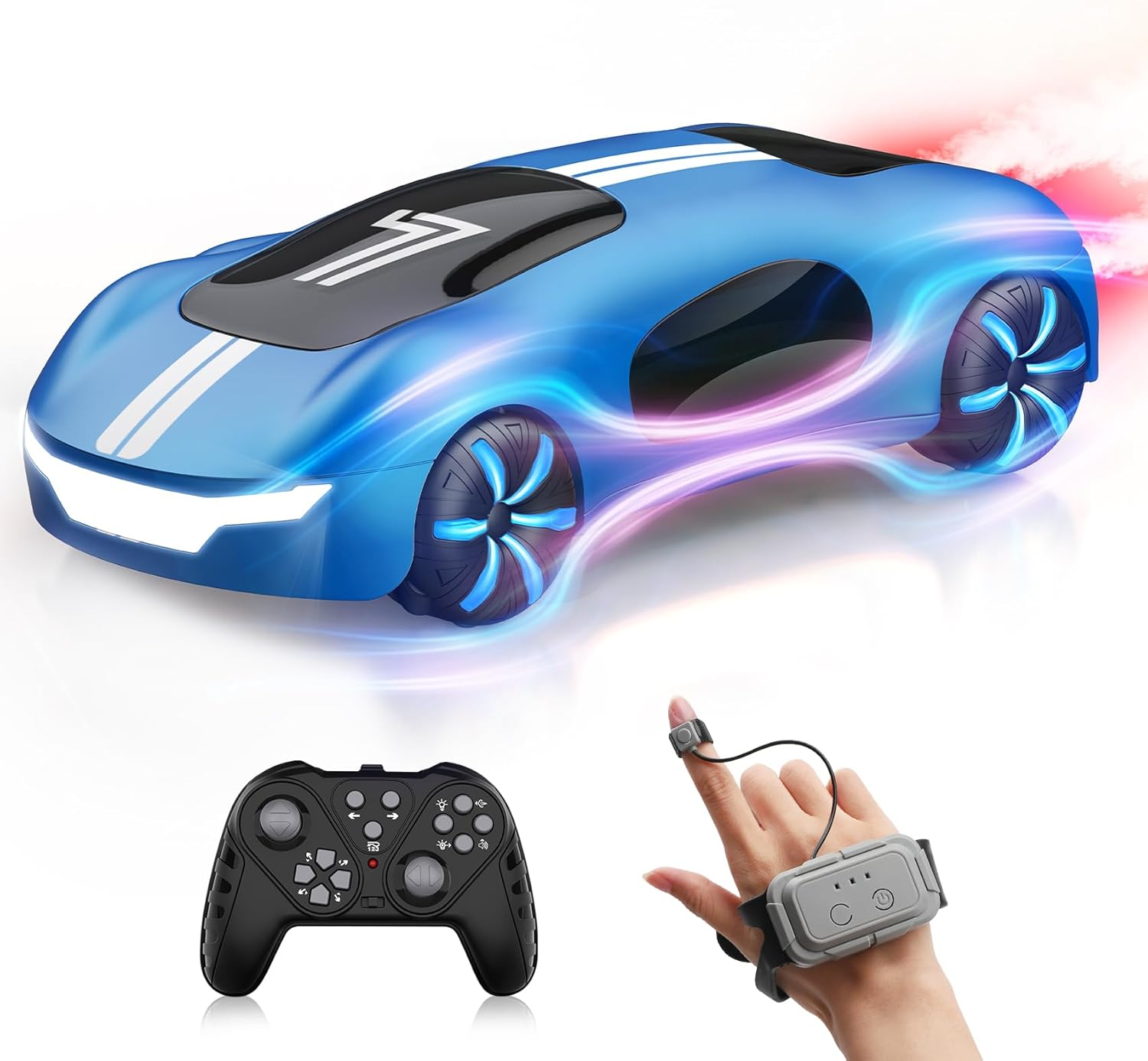 Gesture Sensing Remote Control Car, Drift RC Stunt Car with Light Spray & Sound, 2.4Ghz Hobby RC Cars Toy for Kids, 360&deg; Rotate, Birthday Gifts for Boys Girls 4-12, Blue image number 2