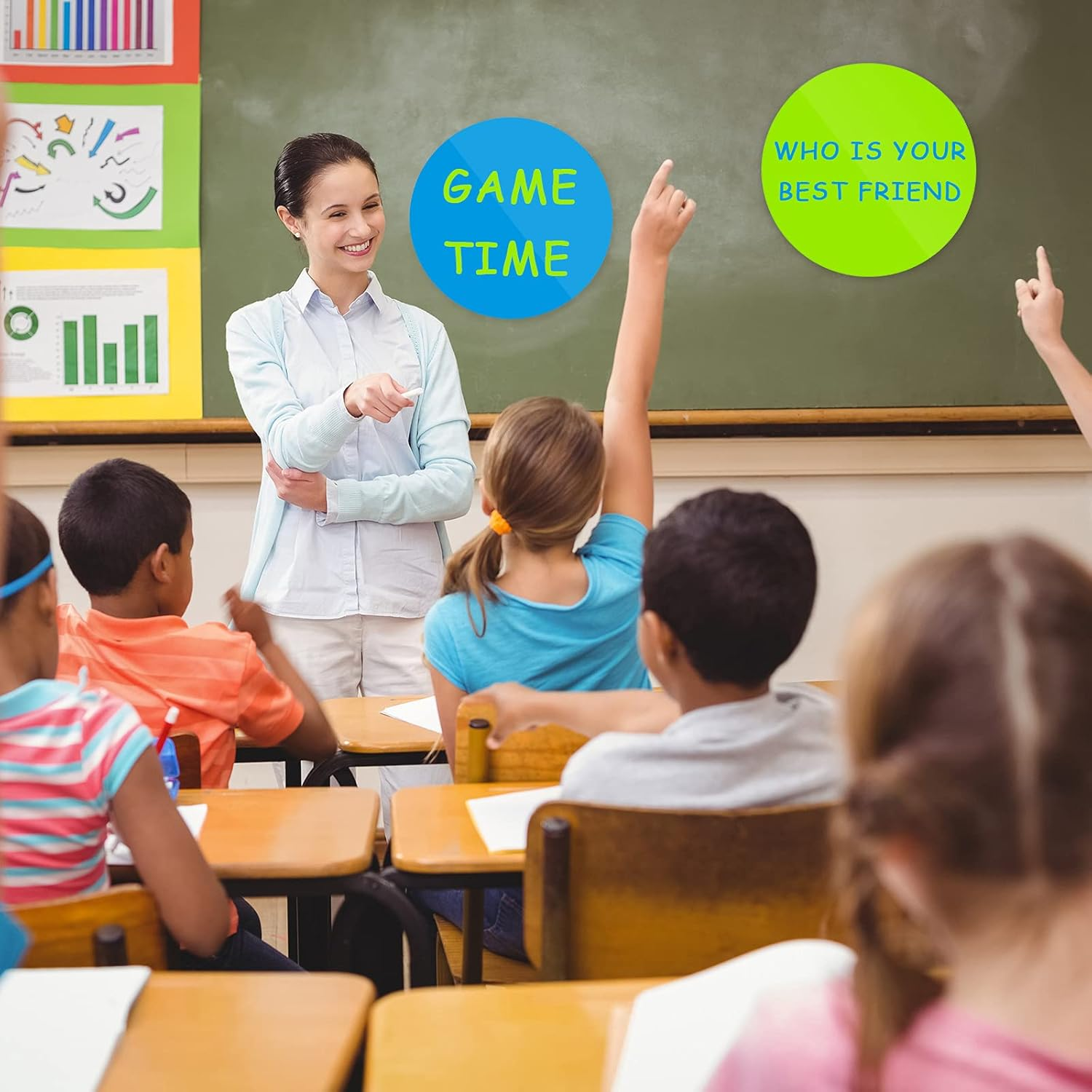 Outus 11 Inch Dry Erase Dots Removable Vinyl Dot Circle Whiteboard Marker Vinyl Stickers Dots Wall Decals for School Classroom Teachers Students Table Reminders (8 Pcs) image number 3